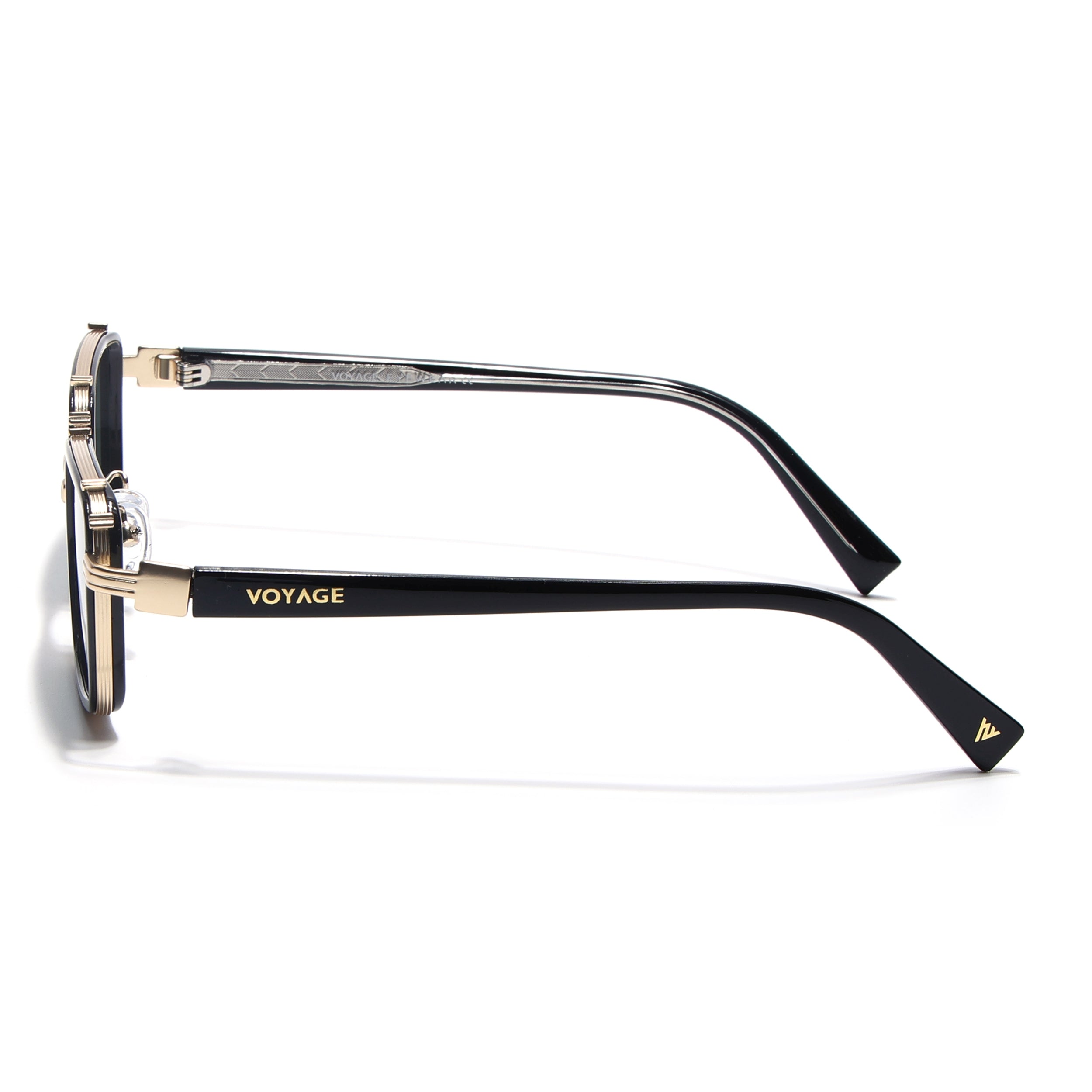 Square Sunglasses for Men & Women (Olive Lens | Golden & Black Frame - MG7055)