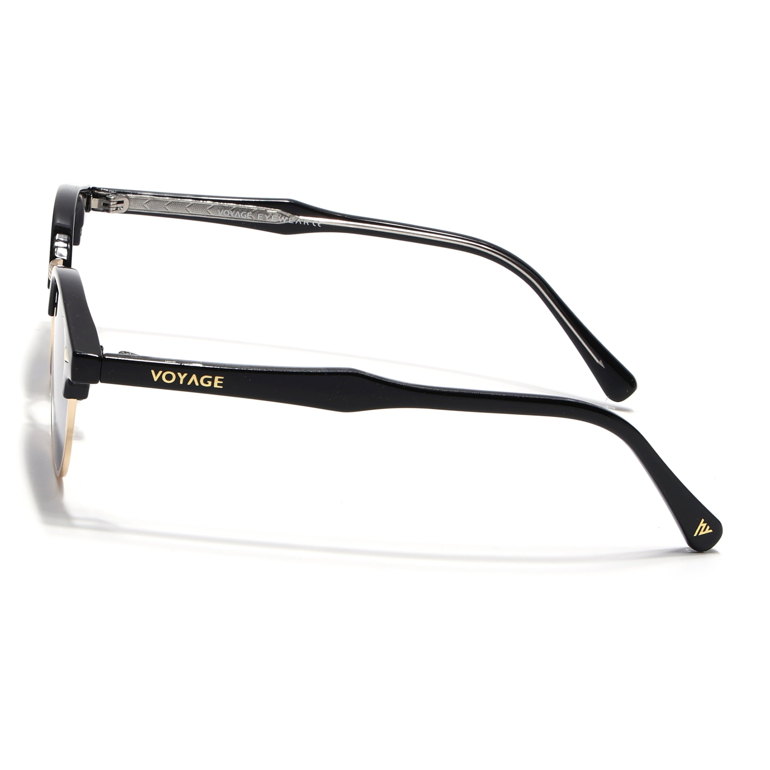 Skyline | Golden Half Rim Clubmaster Sunglasses | Grey Lens - MG7101