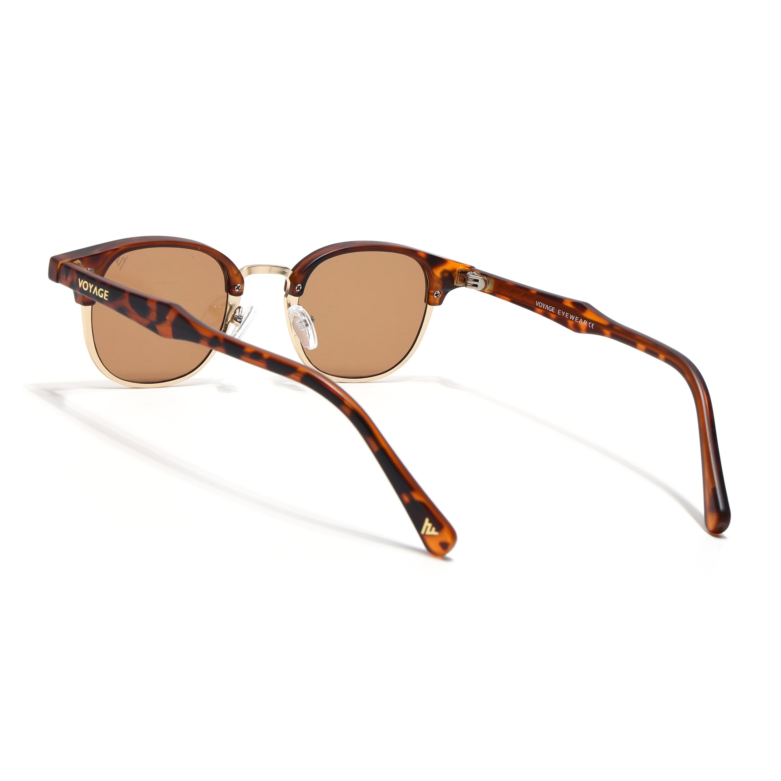 Skyline | Golden & Demi Brown Half Rim Clubmaster Sunglasses | Brown Lens - MG7103
