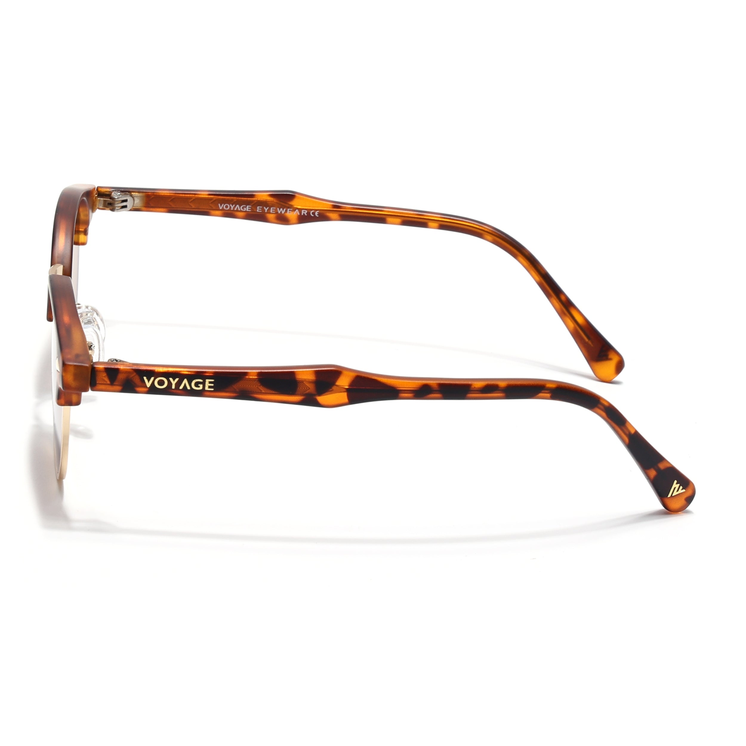 Skyline | Golden & Demi Brown Half Rim Clubmaster Sunglasses | Brown Lens - MG7103