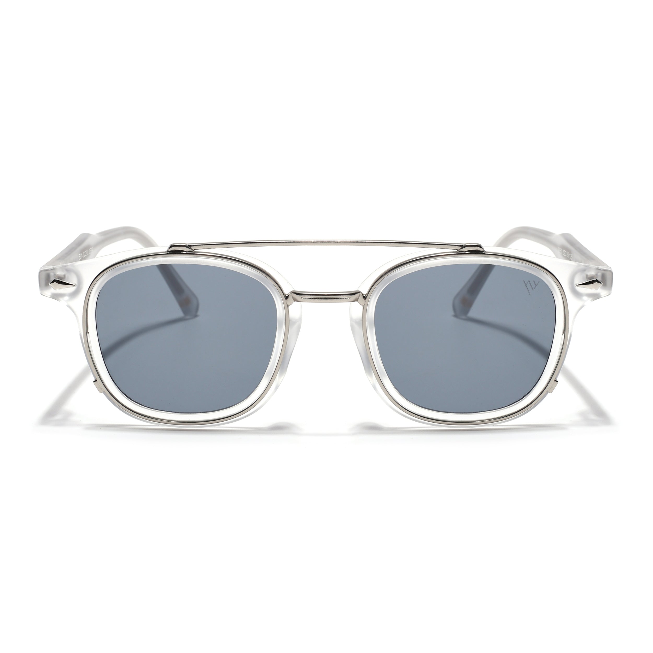 Milano | Silver & Matt Grey Wayfarer Sunglasses | Grey Lens - MG7107