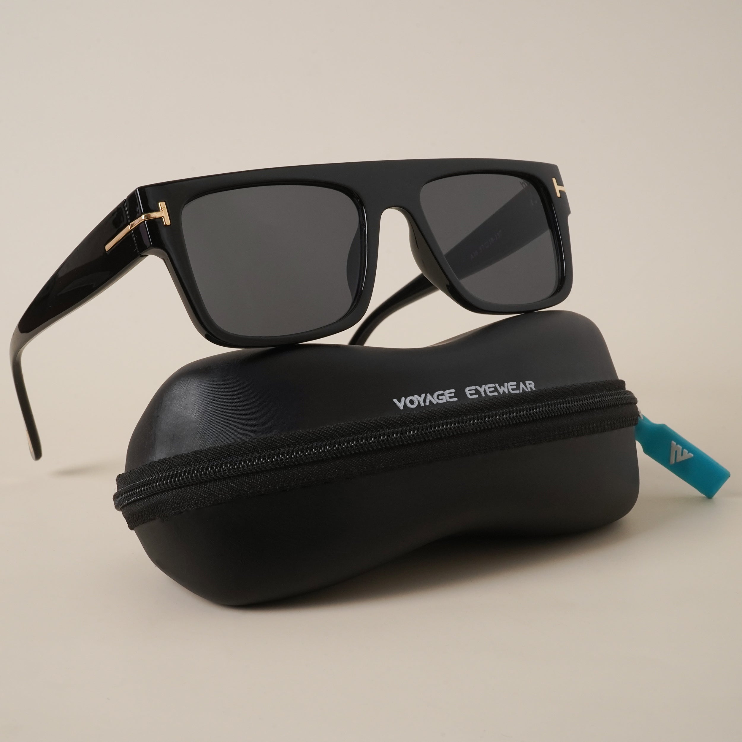 Voyage Black Wayfarer Sunglasses for Men & Women - MG3953