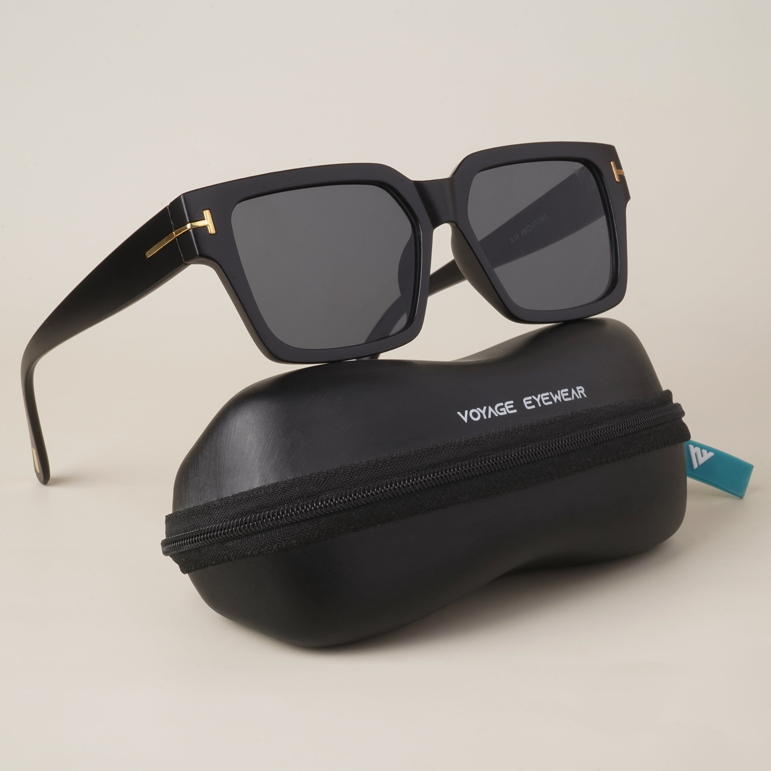 Voyage Black Wayfarer Sunglasses for Men & Women (A18MG3952)