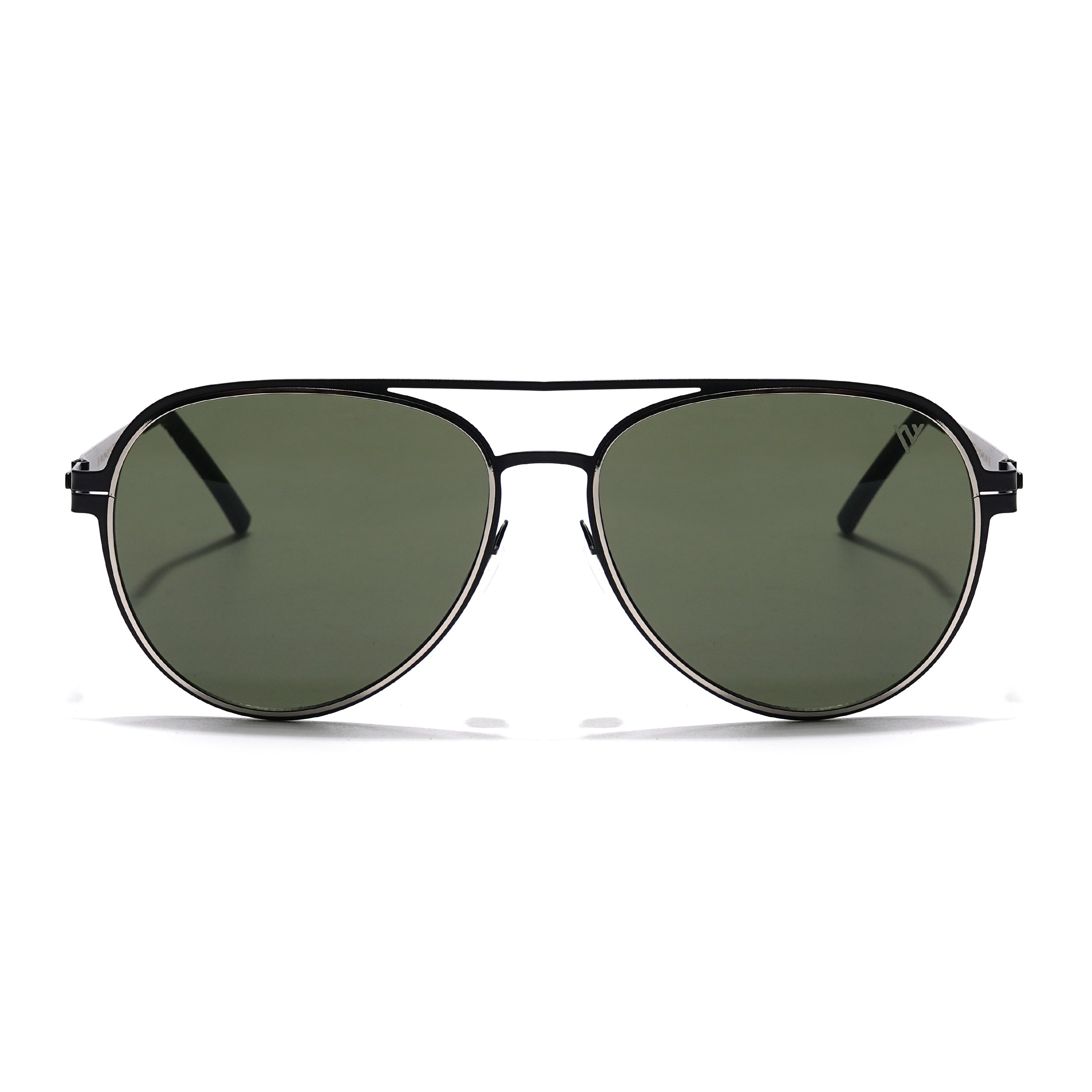 Aviator Sunglasses (Green Lens | Black Frame - MG5606)