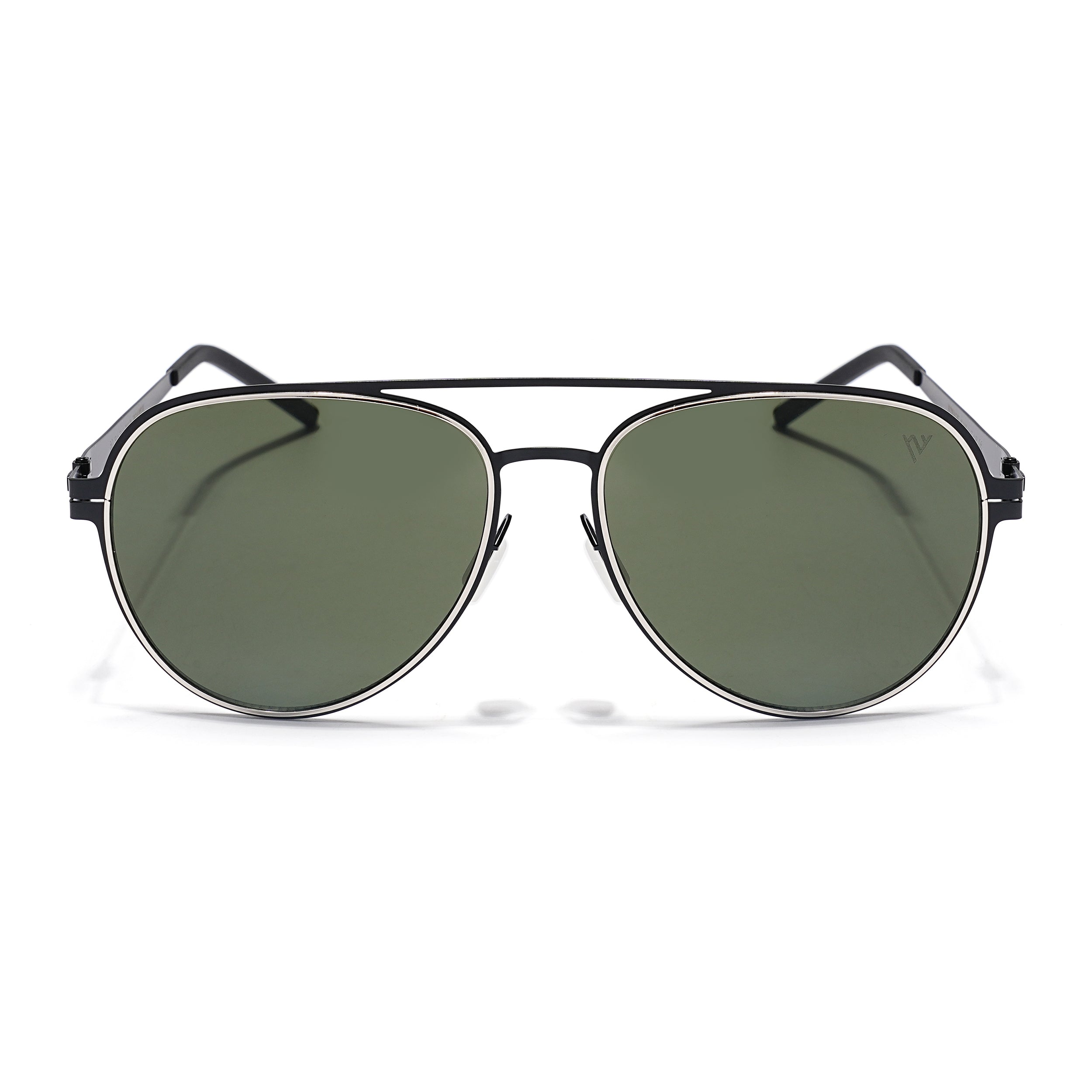 Black & Silver Polarized Aviator Sunglasses - PMG4292