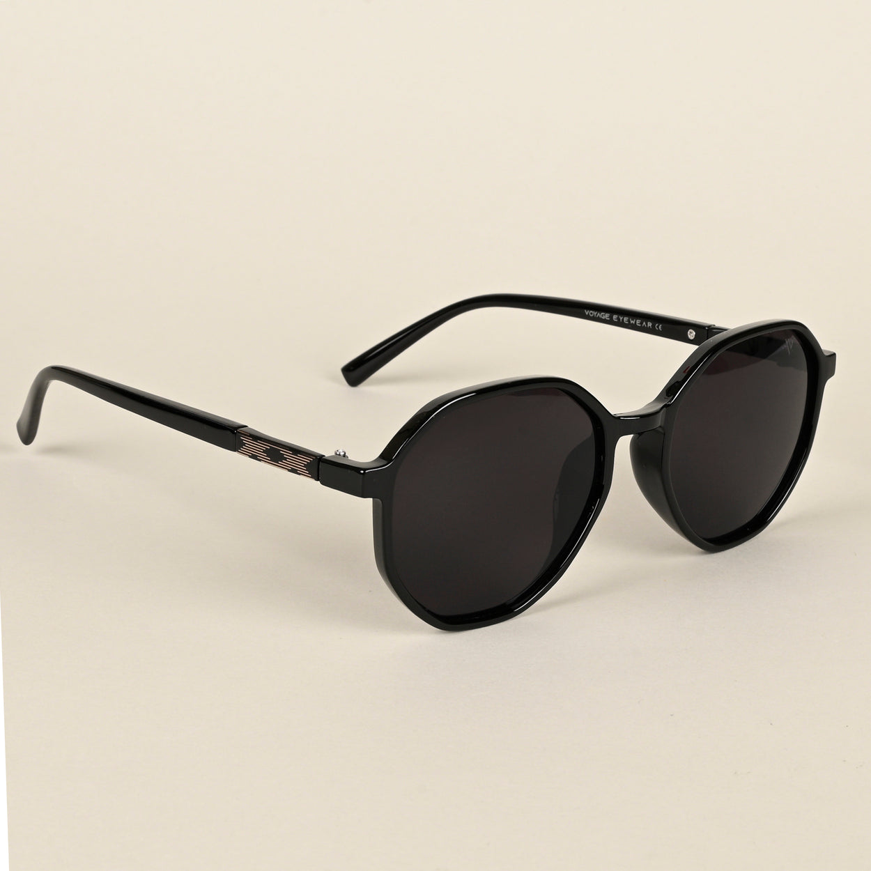 Voyage Black Geometric Sunglasses for Women (A3098MG4246)