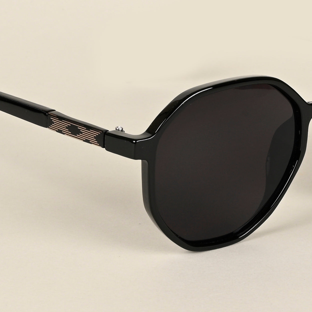 Voyage Black Geometric Sunglasses for Women (A3098MG4246)