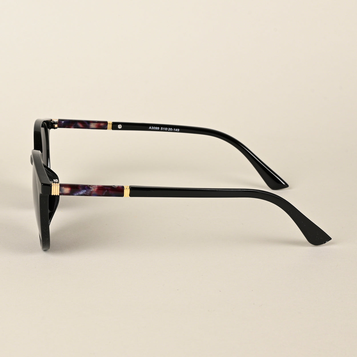 Voyage Black Round Sunglasses for Women - MG4267