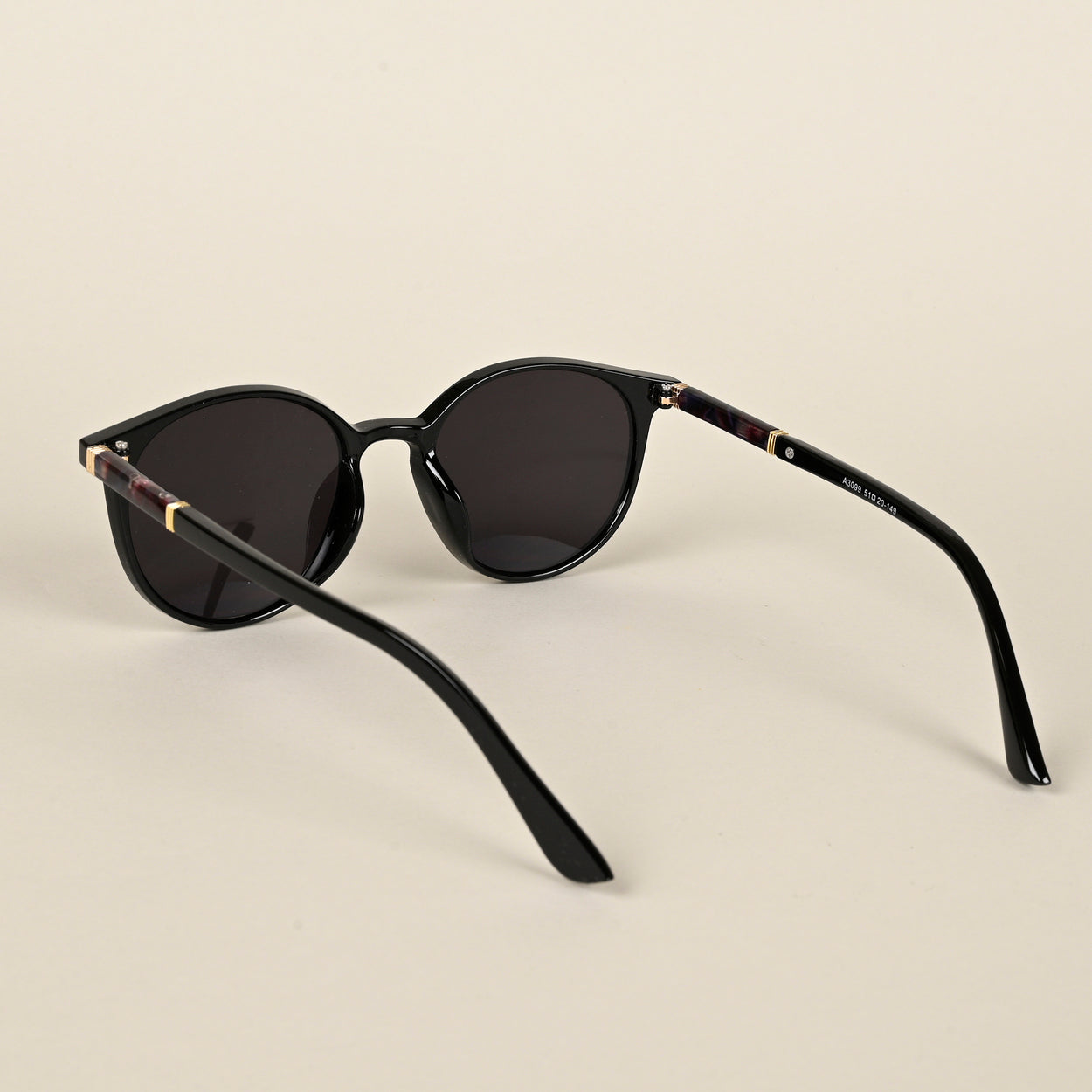 Voyage Black Round Sunglasses for Women - MG4267