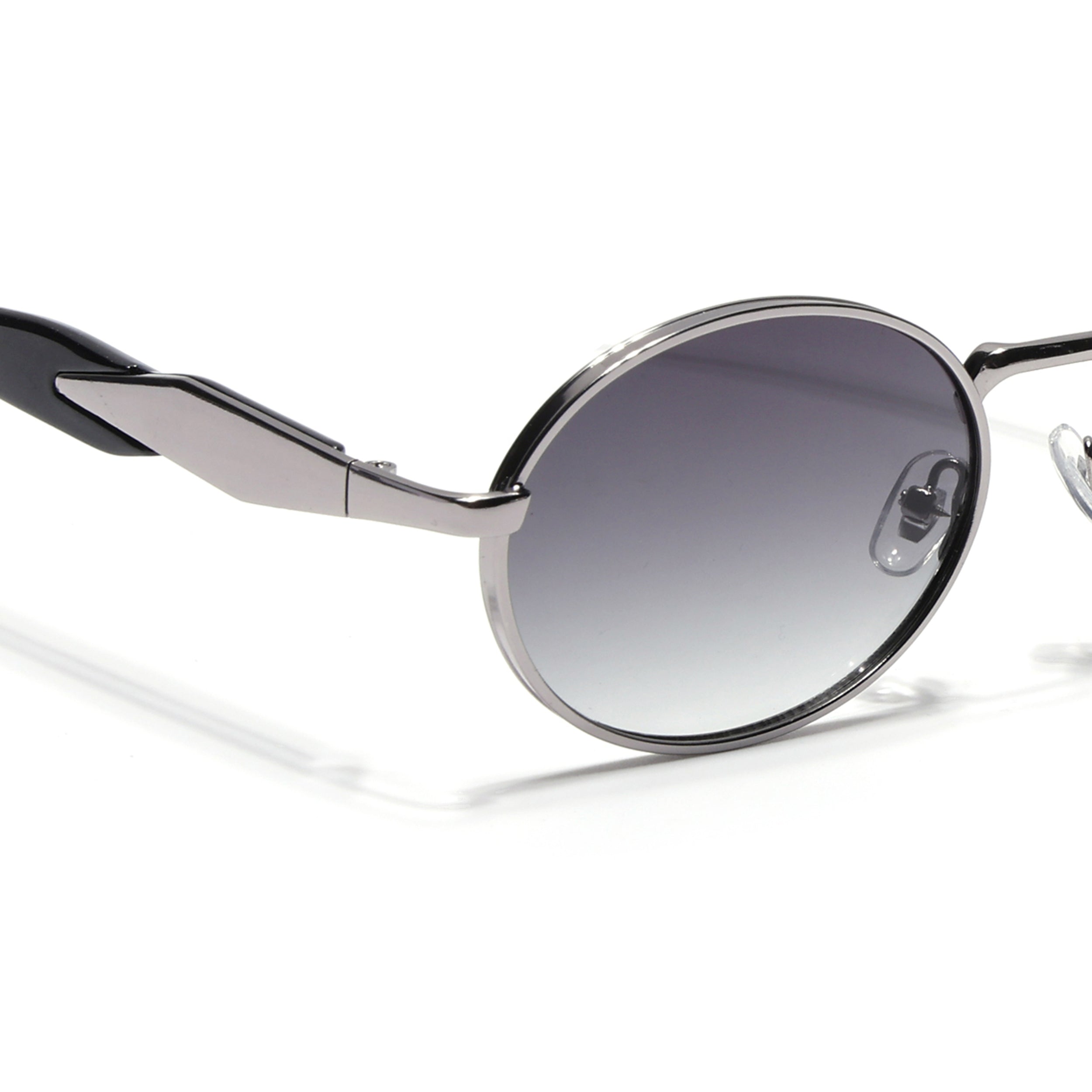 Celeste | Silver Oval Sunglasses | Olive & Clear Lens - MG6891