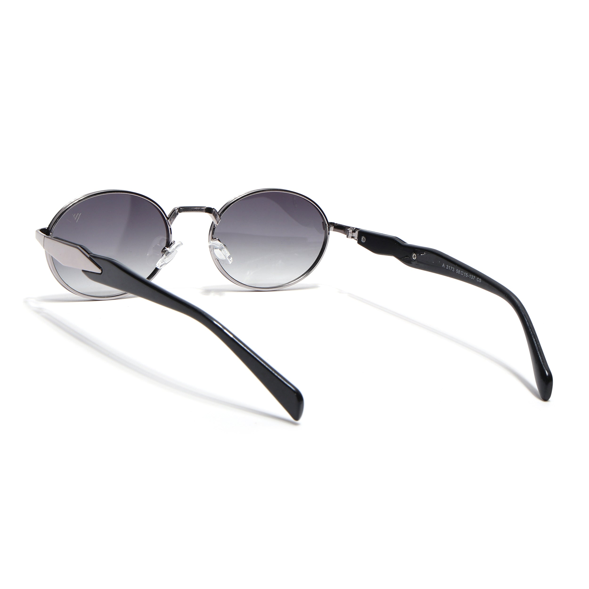 Celeste | Silver Oval Sunglasses | Olive & Clear Lens - MG6891