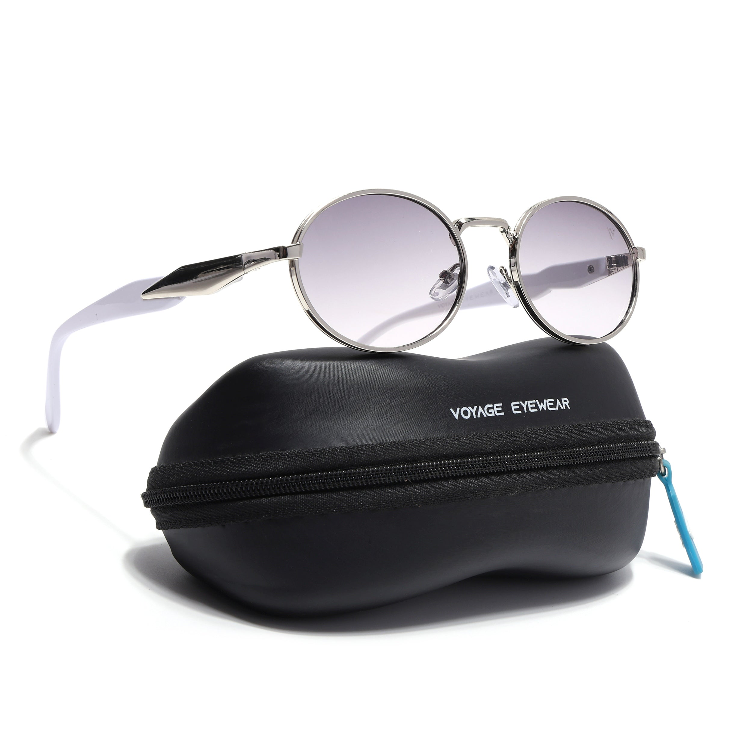 Celeste | Silver Oval Sunglasses | Light Grey & Clear Lens - MG6892