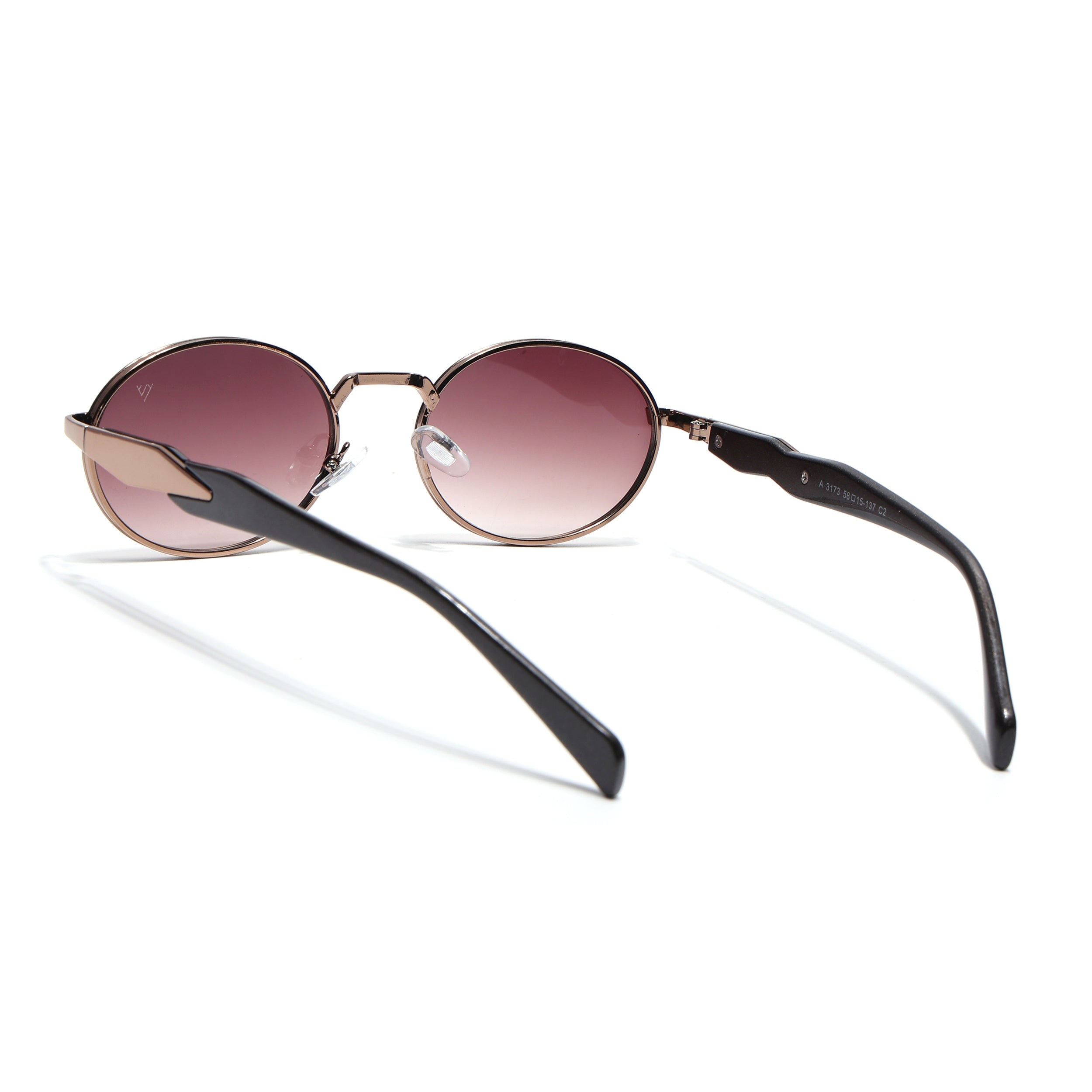 Oval Sunglasses for Men & Women (Brown & Clear Lens | Brown Frame - MG7244)