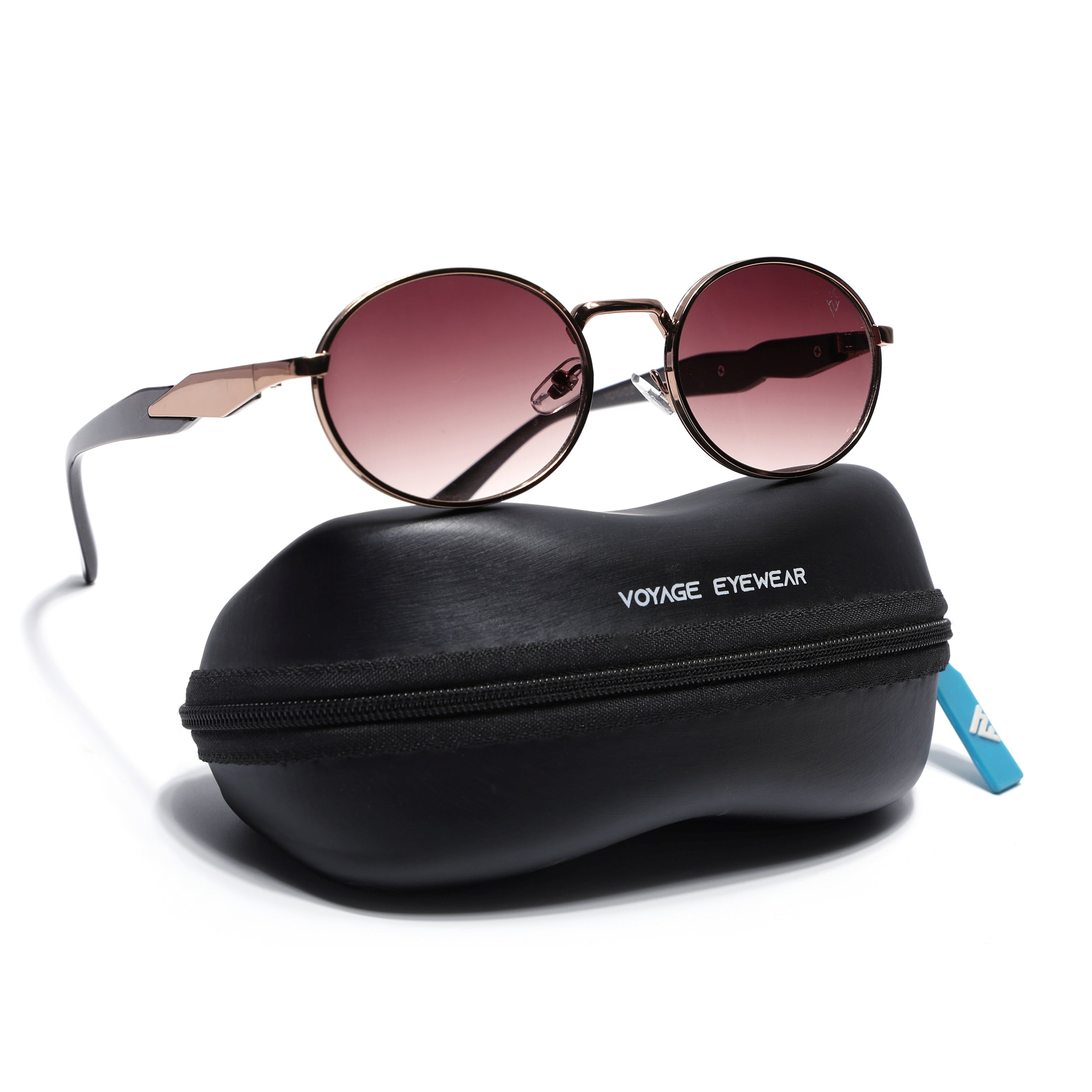 Oval Sunglasses for Men & Women (Brown & Clear Lens | Brown Frame - MG7244)