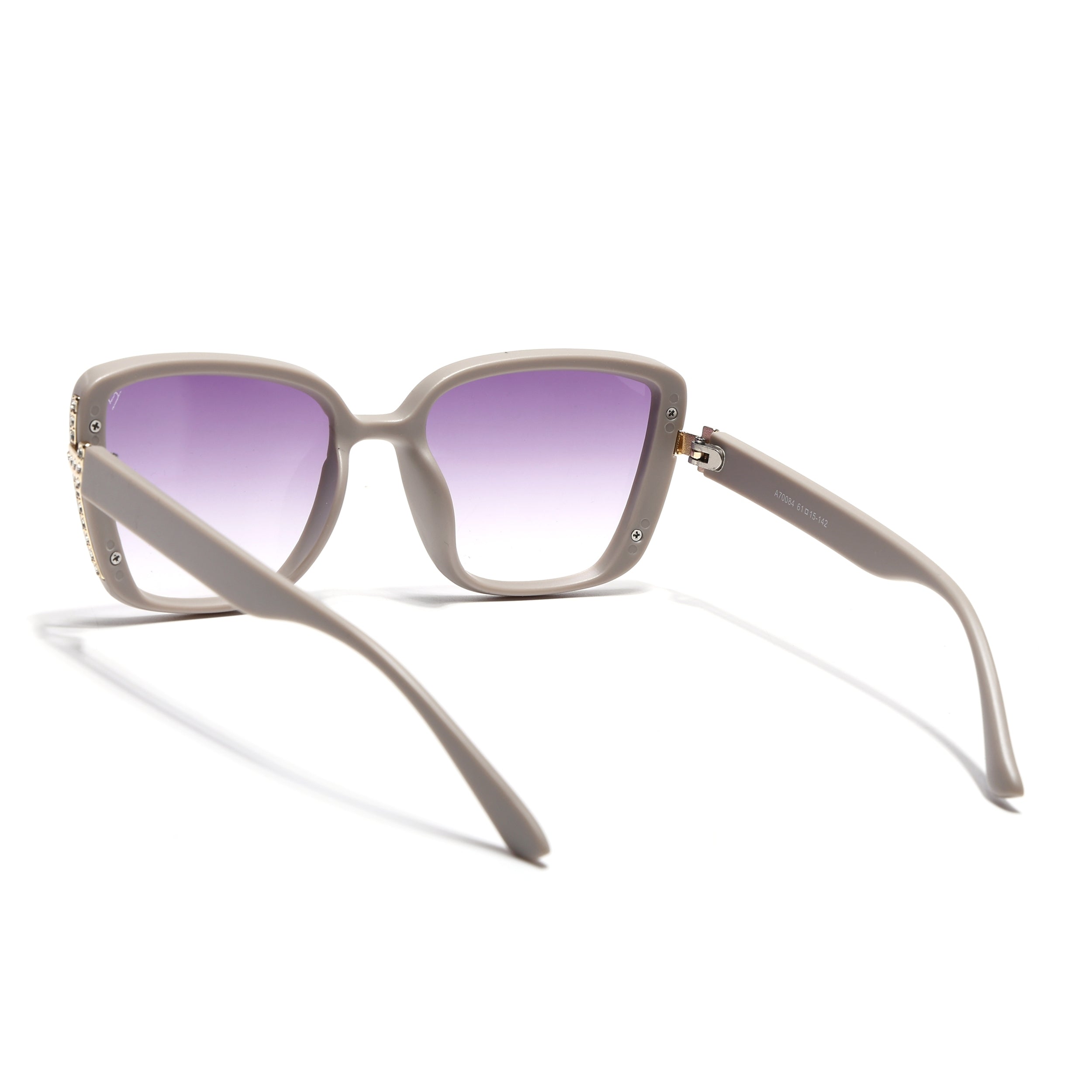 Cateye Sunglasses for Women (Purple & Clear Lens | Nude Frame - MG7540)