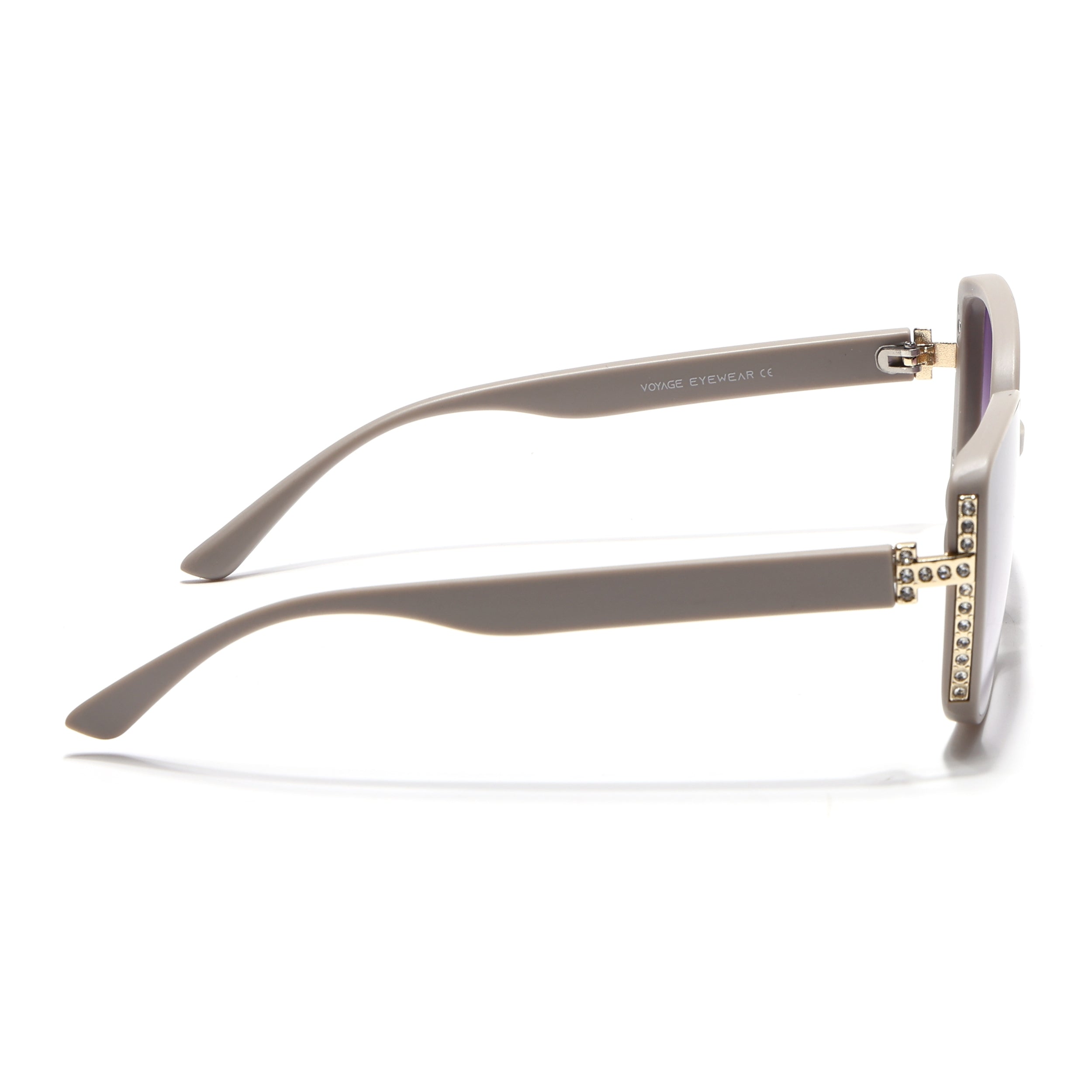 Cateye Sunglasses for Women (Purple & Clear Lens | Nude Frame - MG7540)