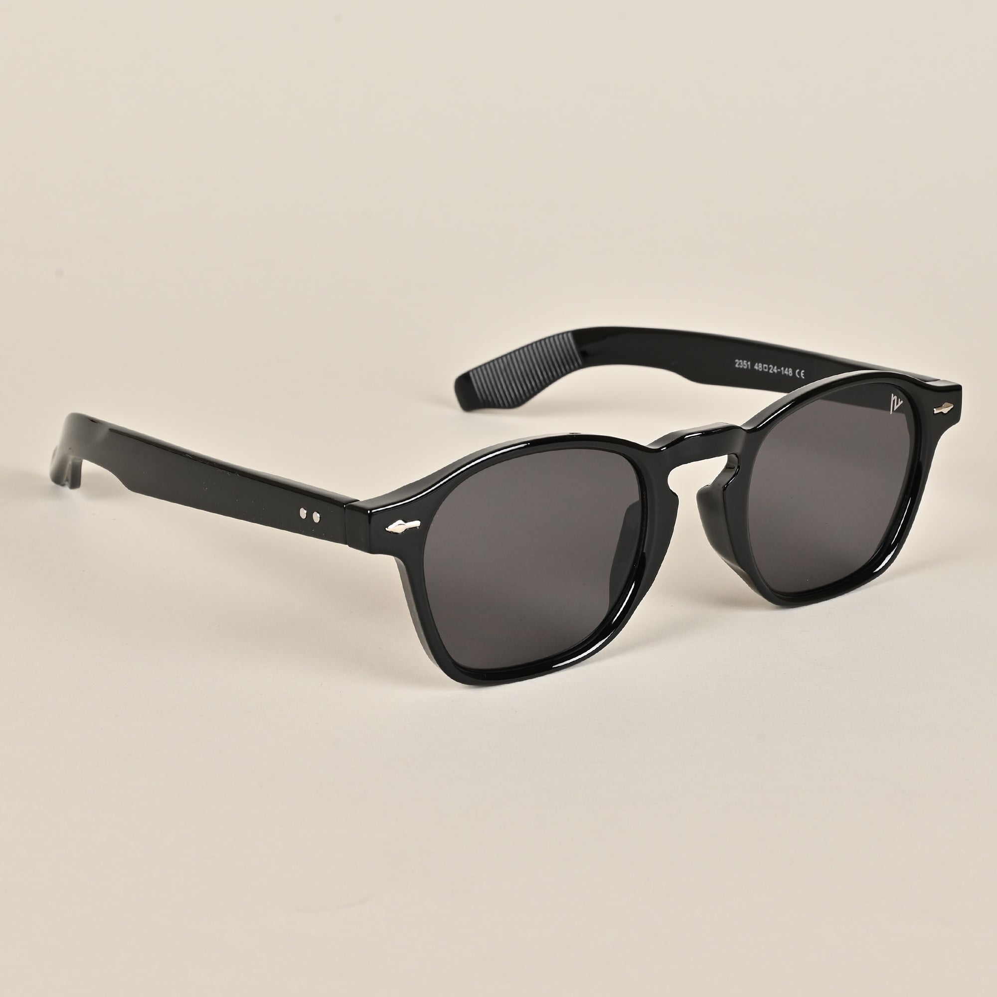 Voyage Black Round Sunglasses for Men & Women - MG3960