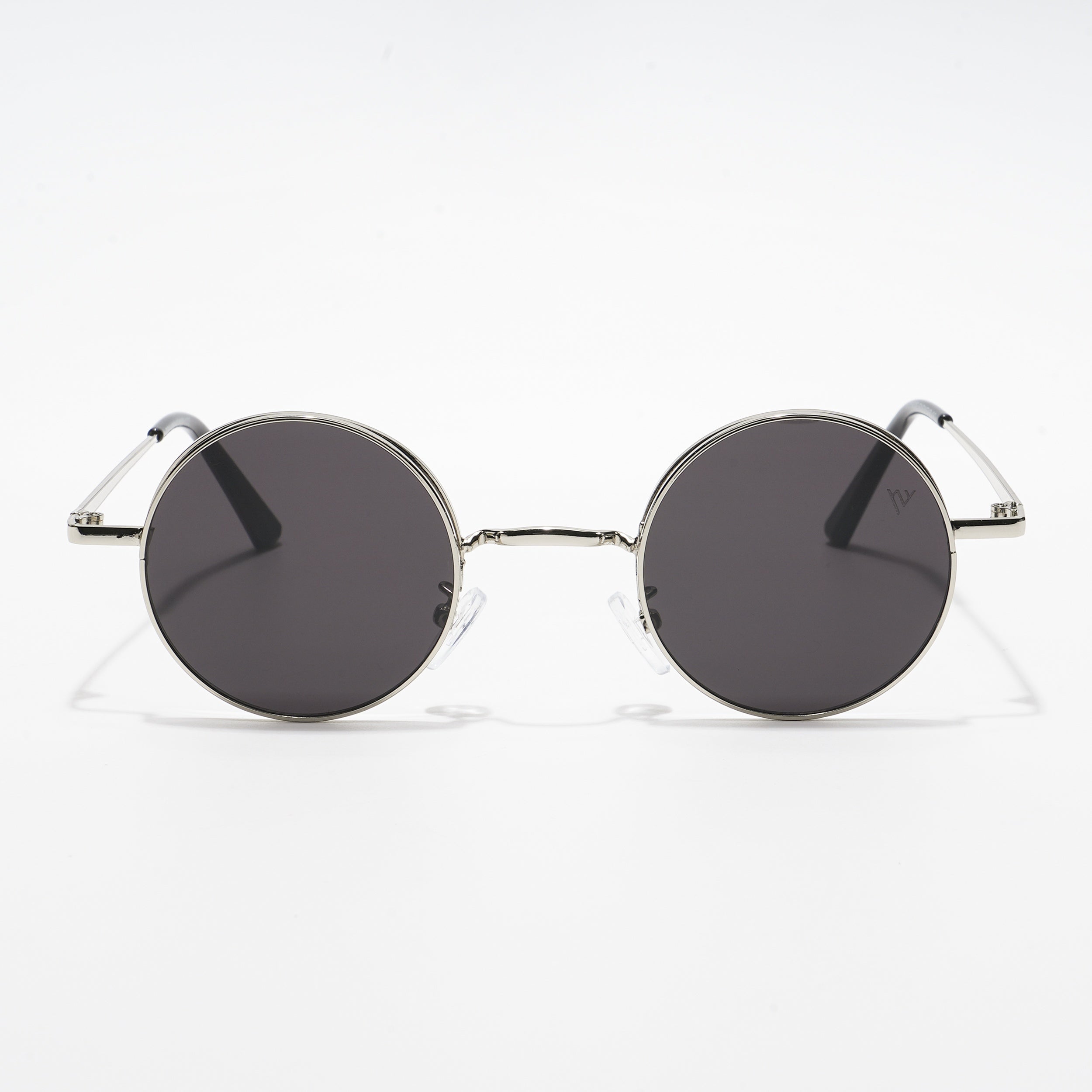 Quasar | Black Silver Round Sunglasses - MG3504
