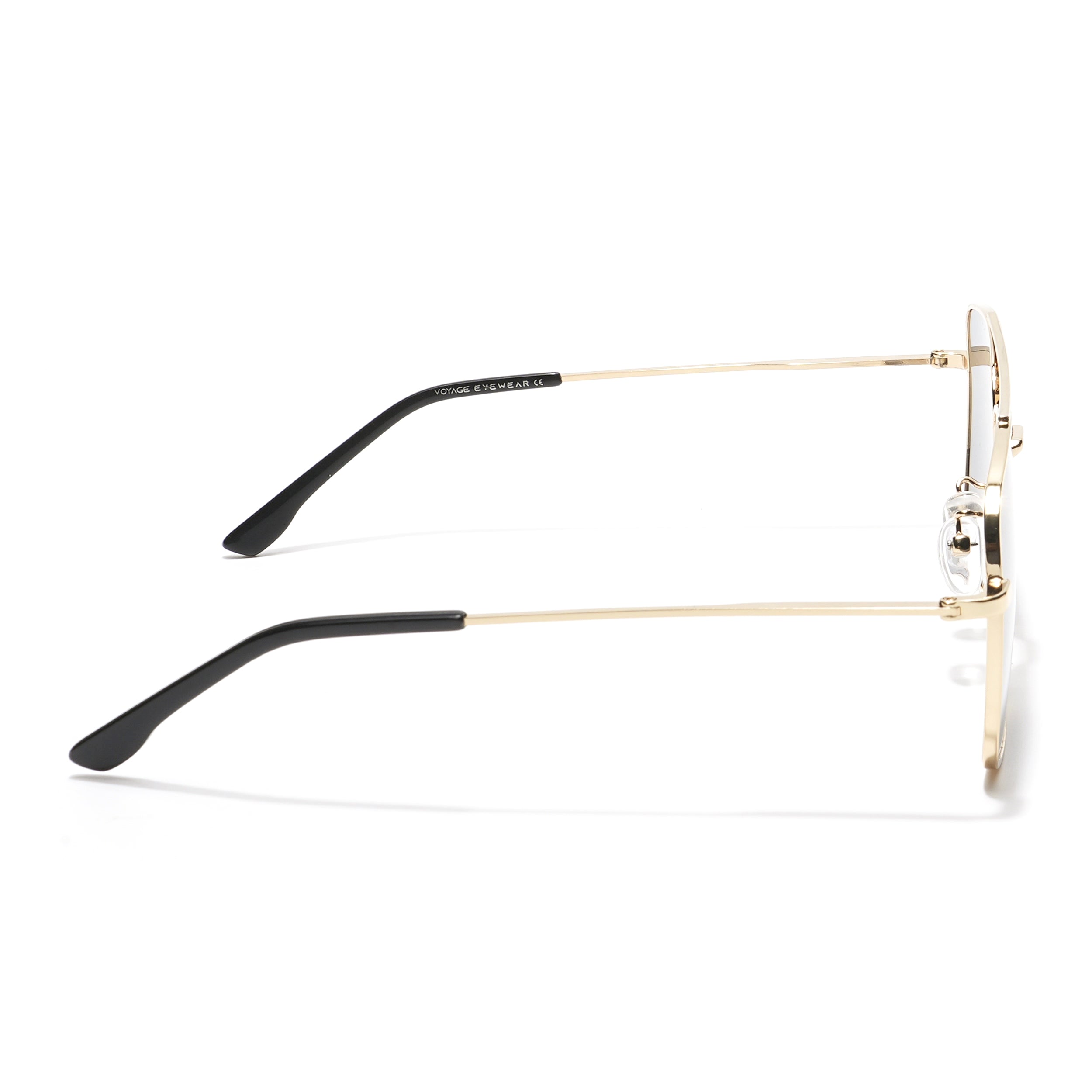 Ebon | Aviator Sunglasses (Black Lens | Golden Frame - MG5178)