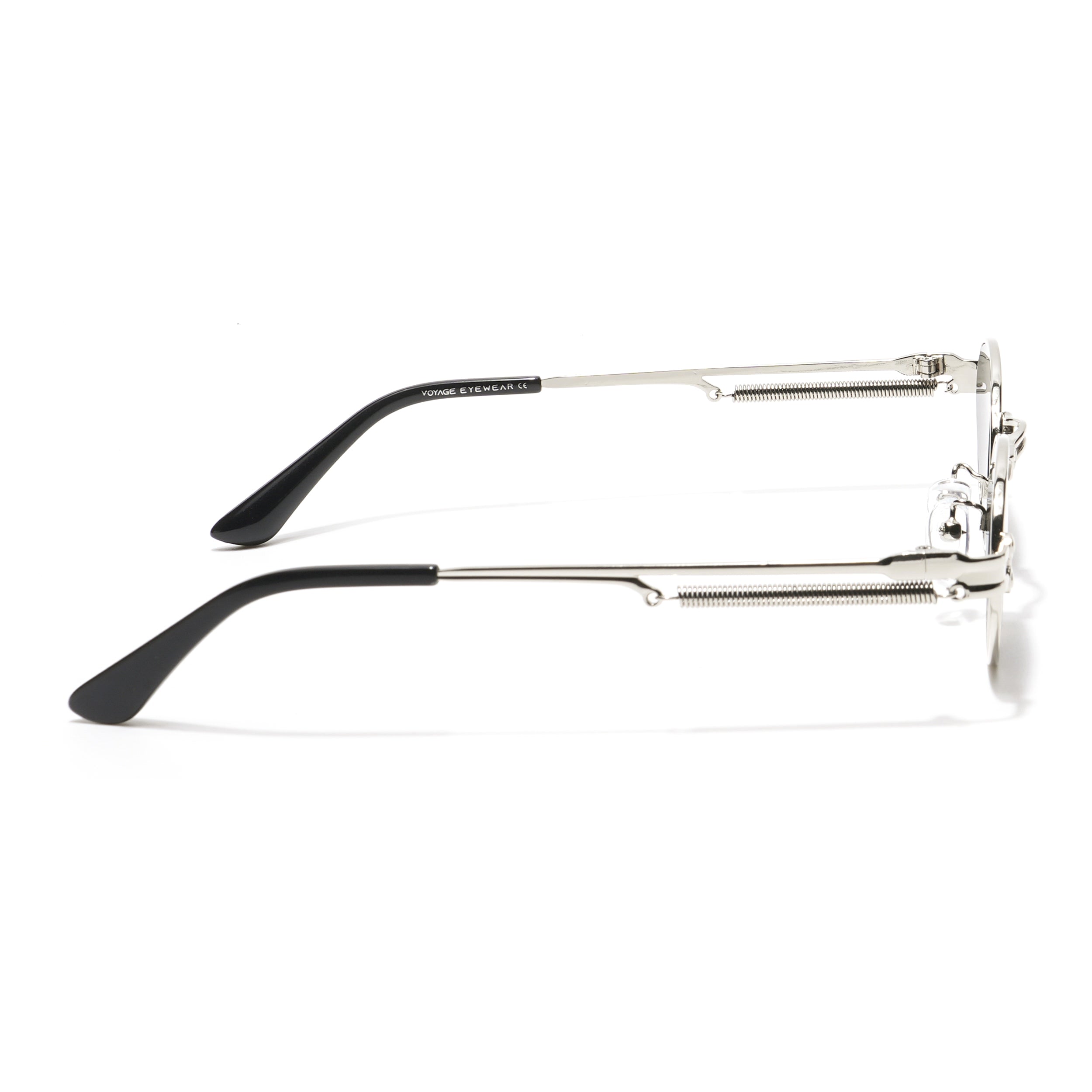 Bob | Silver Oval Sunglasses | Black Lens - MG5183