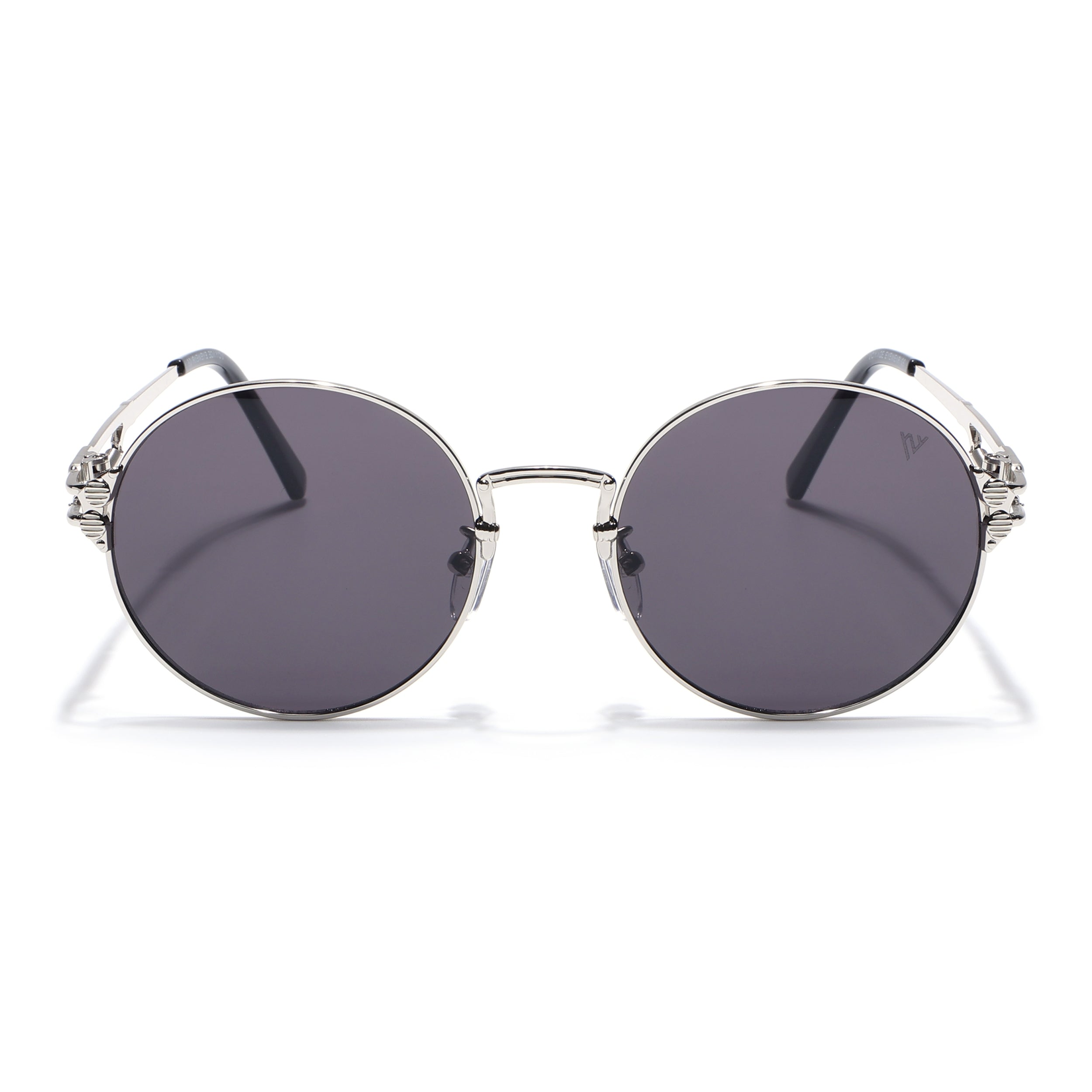 Round Sunglasses (Black Lens | Silver Frame - MG5186)