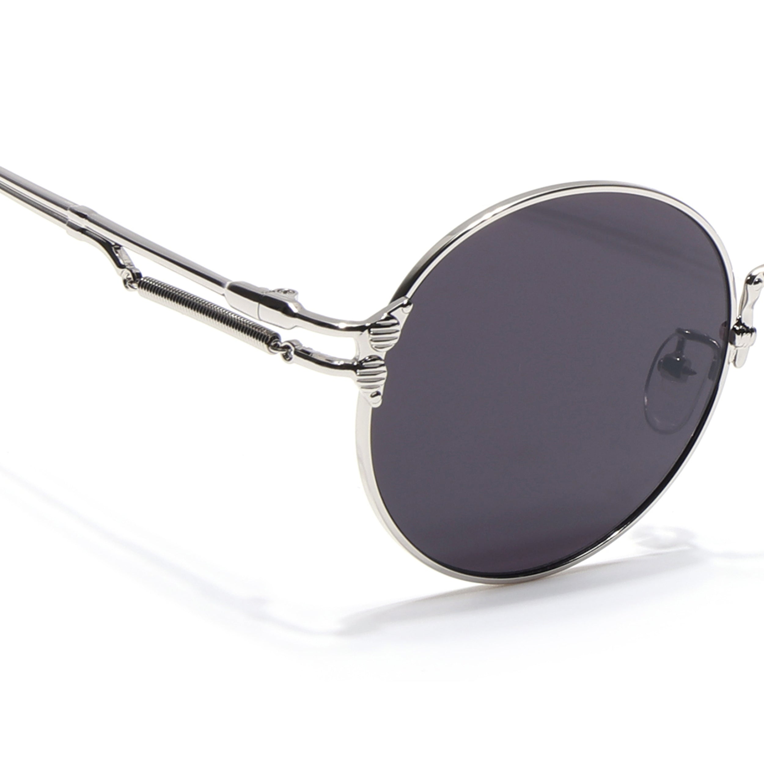 Round Sunglasses (Black Lens | Silver Frame - MG5186)