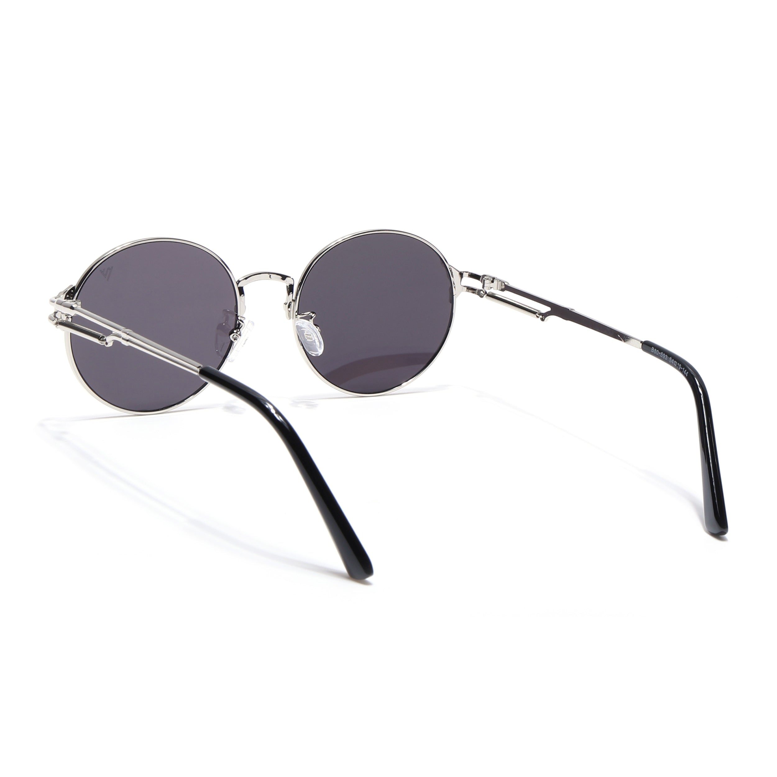 Round Sunglasses (Black Lens | Silver Frame - MG5186)