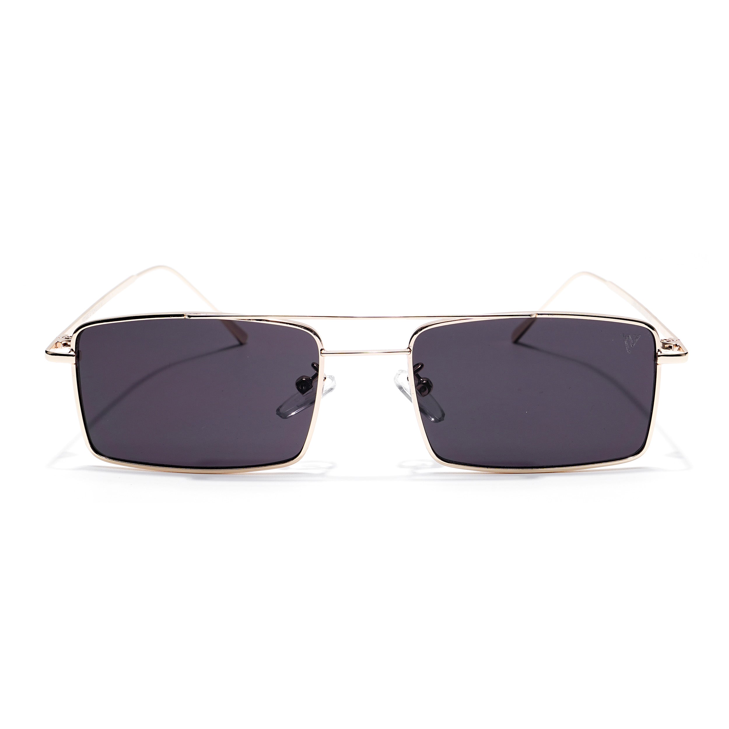 Rectangle Sunglasses (Black Lens | Golden Frame - MG5191)