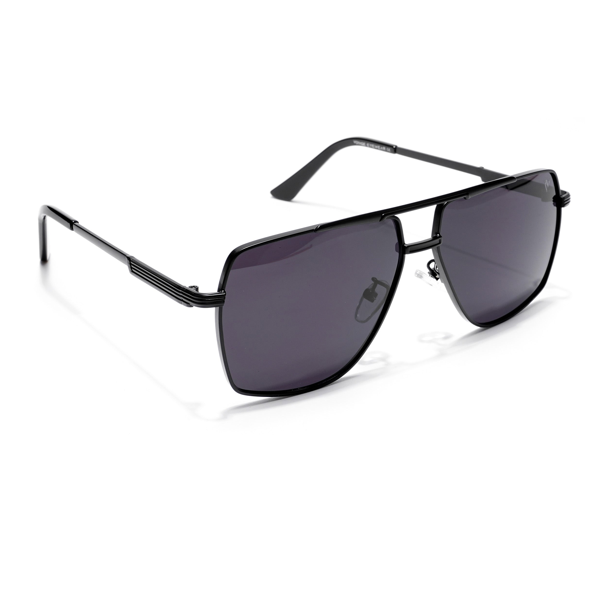 Aviator Sunglasses (Black Lens | Black Frame - MG5200)