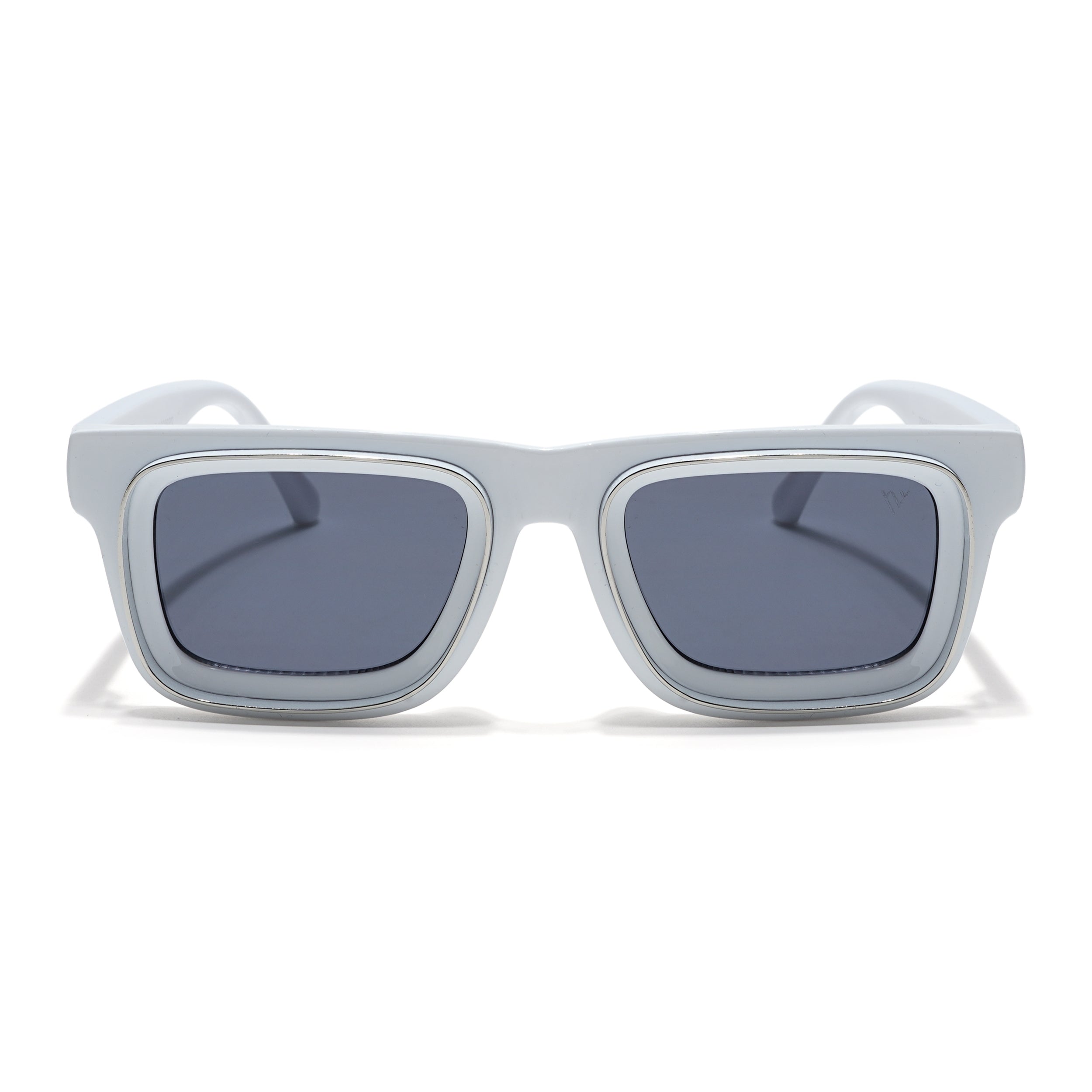Smuggler | White & Silver Unisex Sunglasses | Black Lens - MG6425