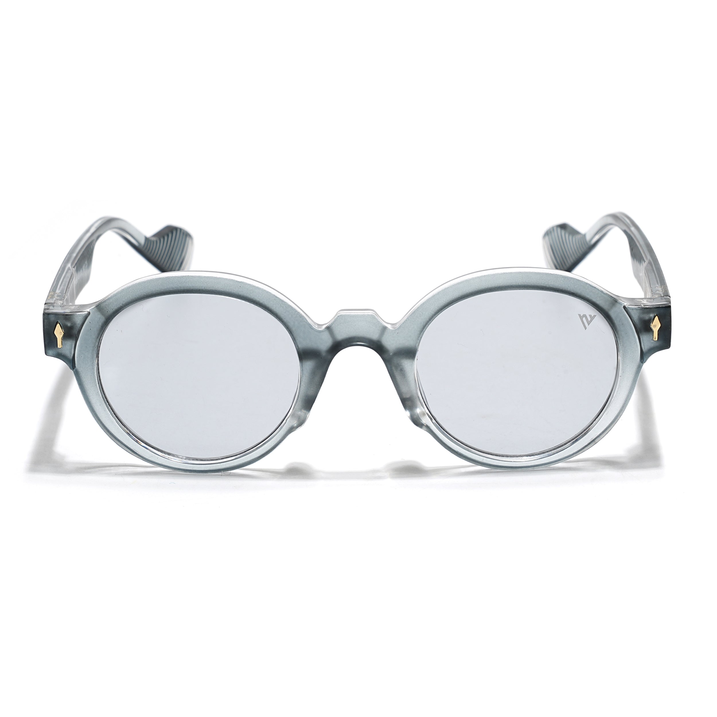 Round Sunglasses for Men & Women (Grey Lens | Transparent Grey Frame - MG7672)