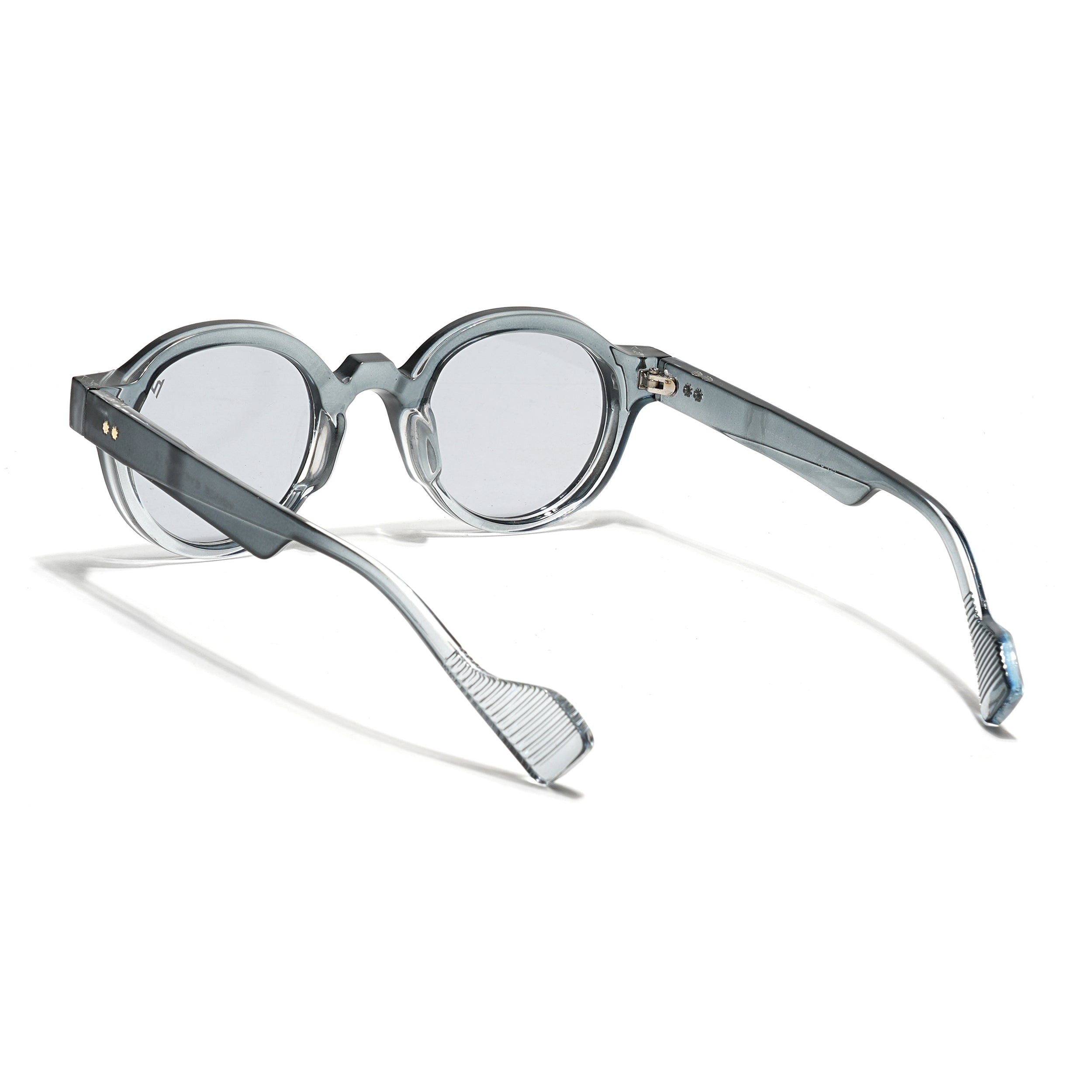 Round Sunglasses for Men & Women (Grey Lens | Transparent Grey Frame - MG7672)