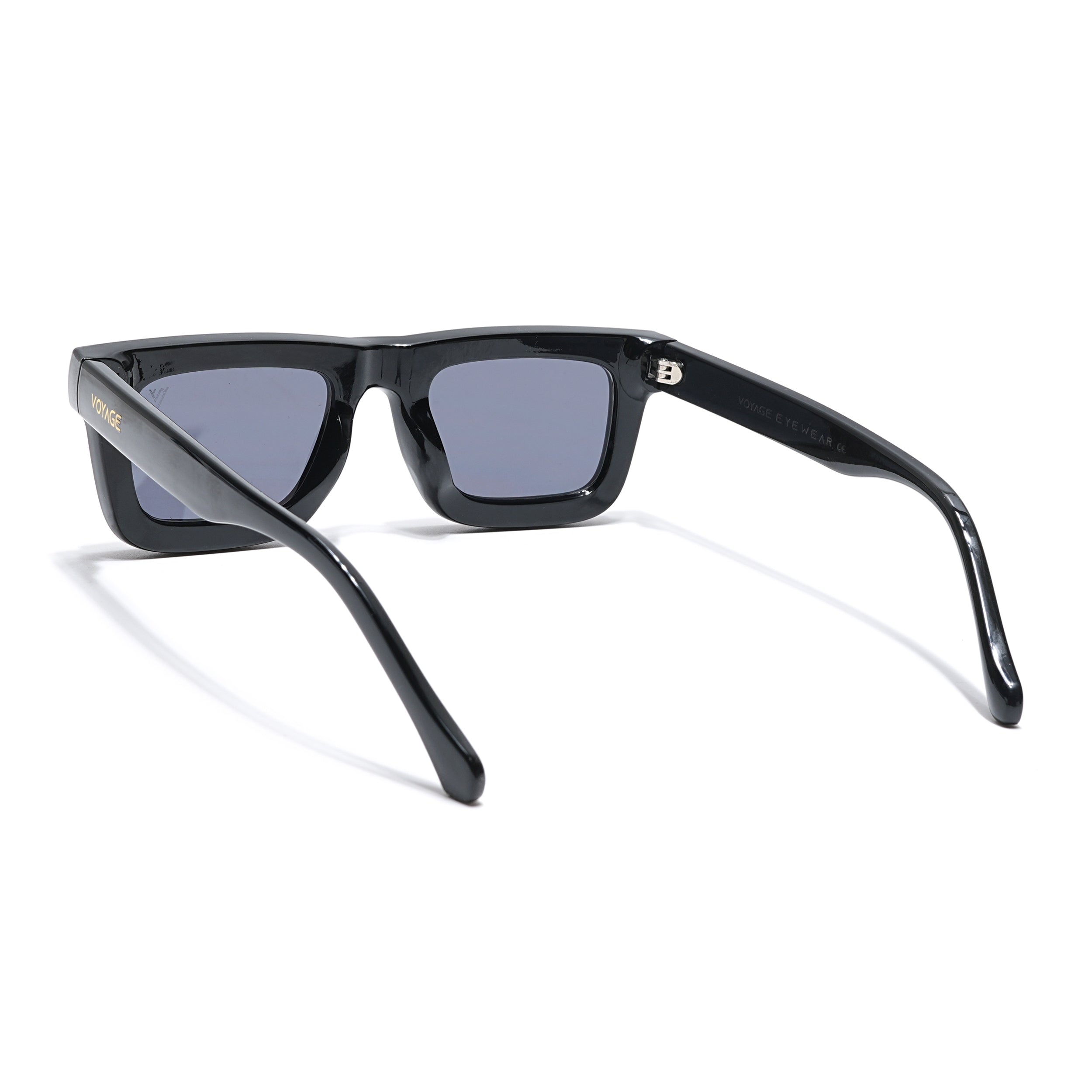 Smuggler | Shine Black & Golden Unisex Sunglasses | Black Lens - MG6422