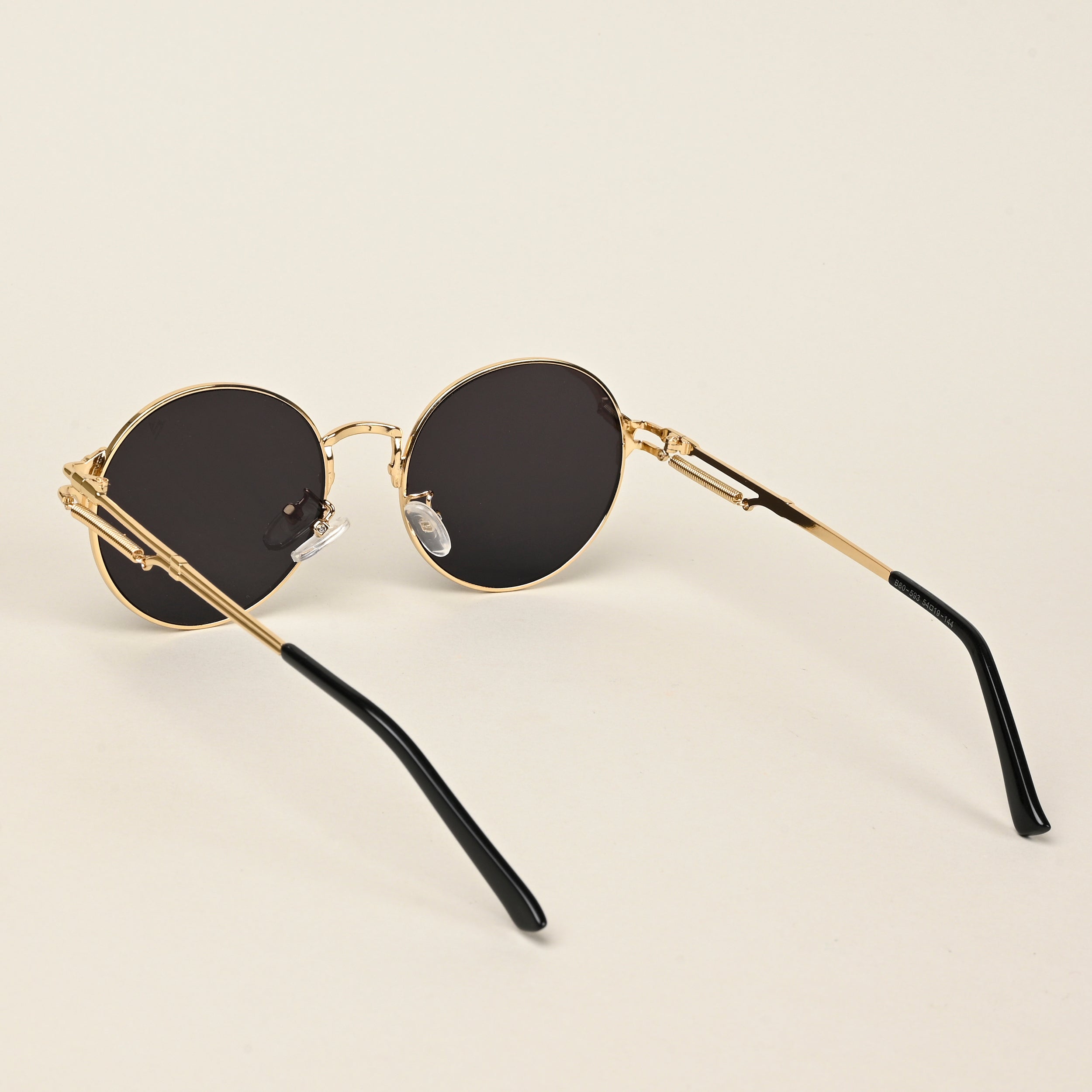Round Sunglasses (Black Lens | Golden Frame - MG5185)