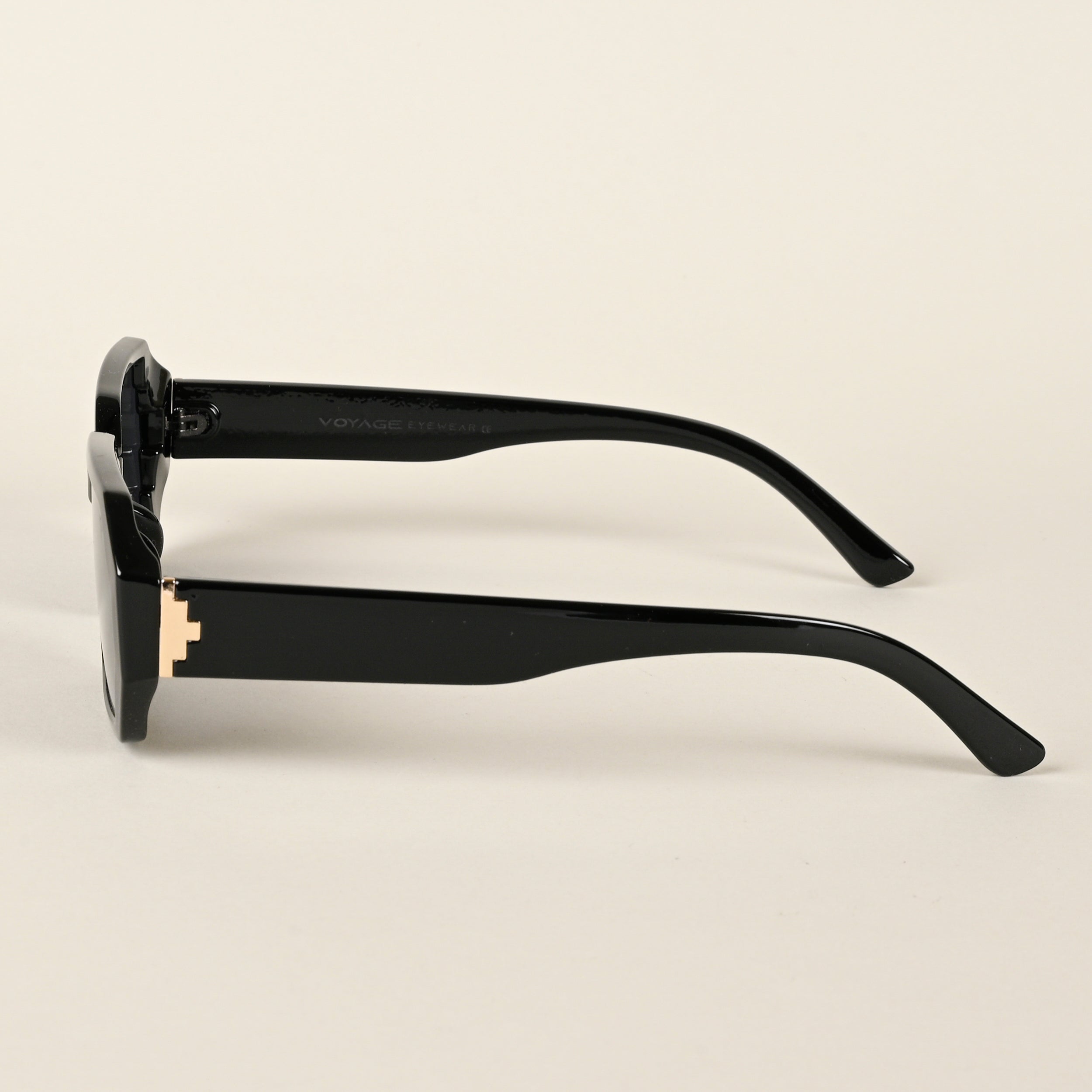 Voyage Black Rectangle Sunglasses for Men & Women (LH069MG4508)