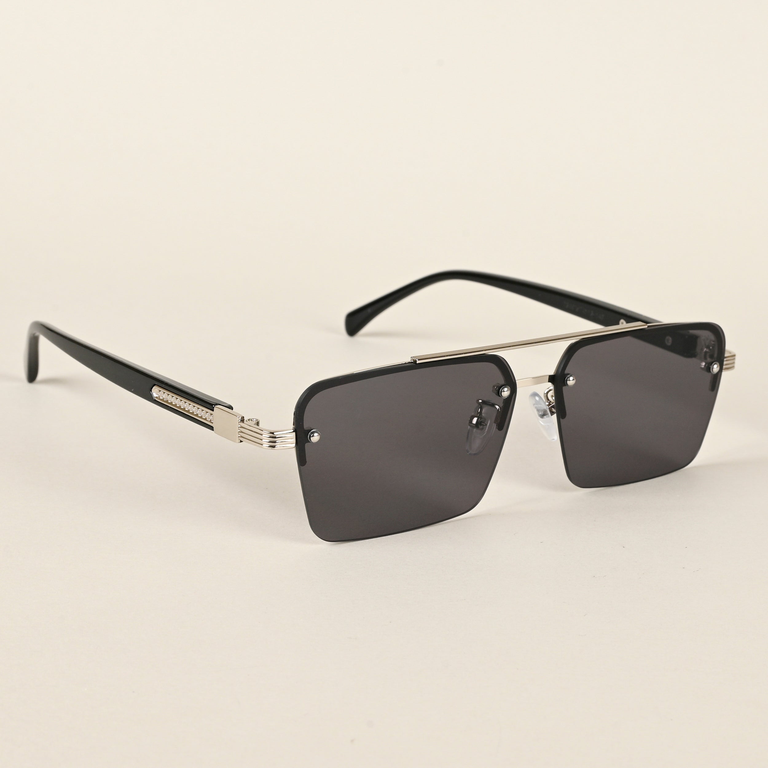 Voyage Black Rectangle Sunglasses for Men & Women (2349MG4500)