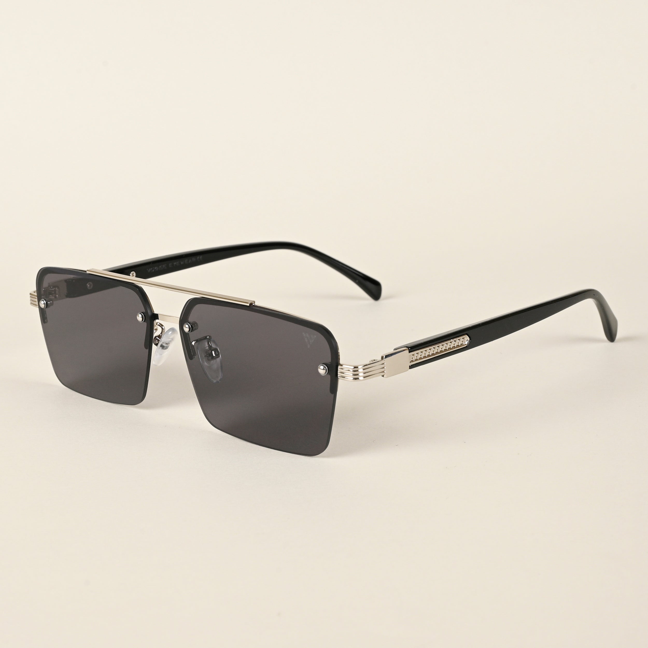 Voyage Black Rectangle Sunglasses for Men & Women (2349MG4500)