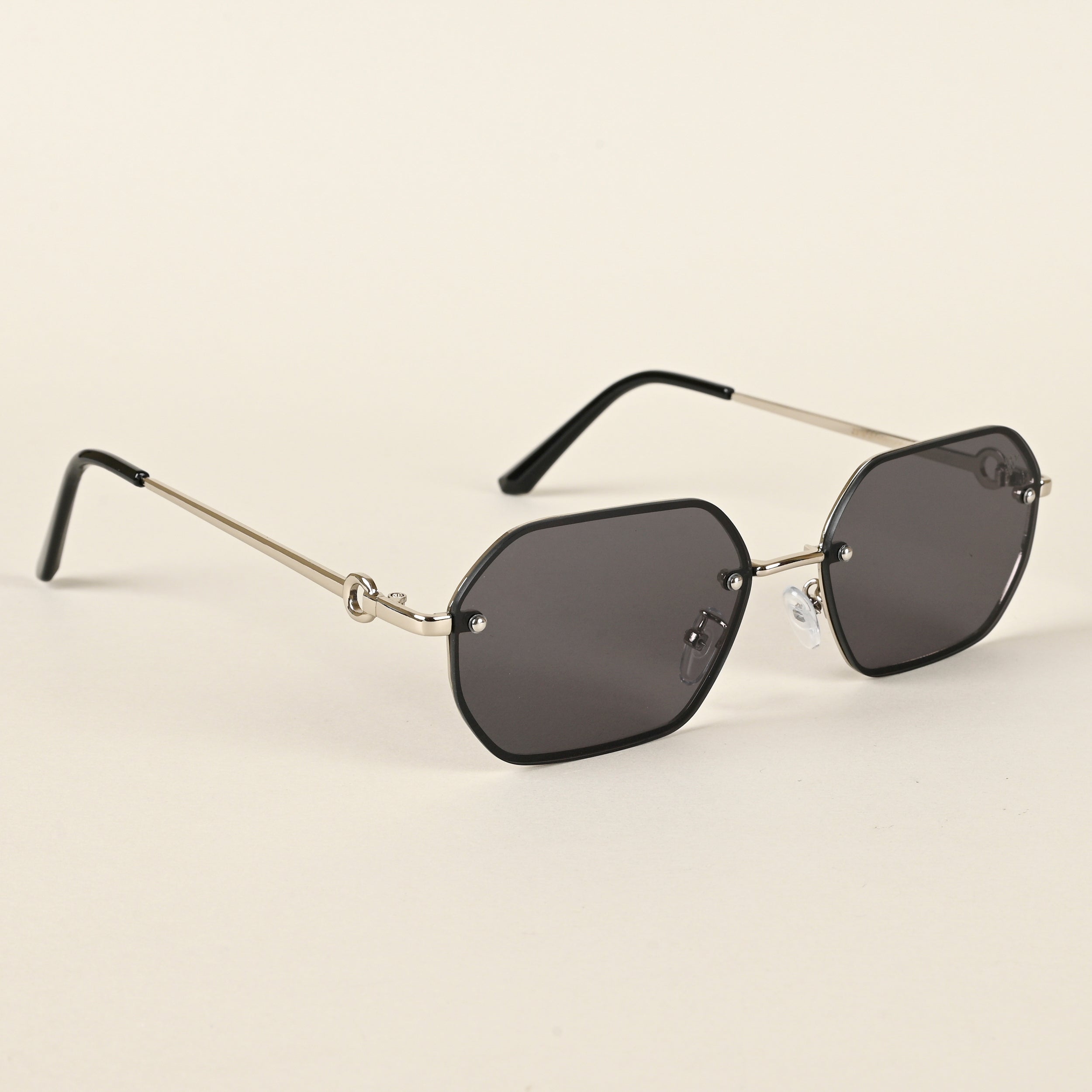 Voyage Black Rectangle Sunglasses for Men & Women (2318MG4497)