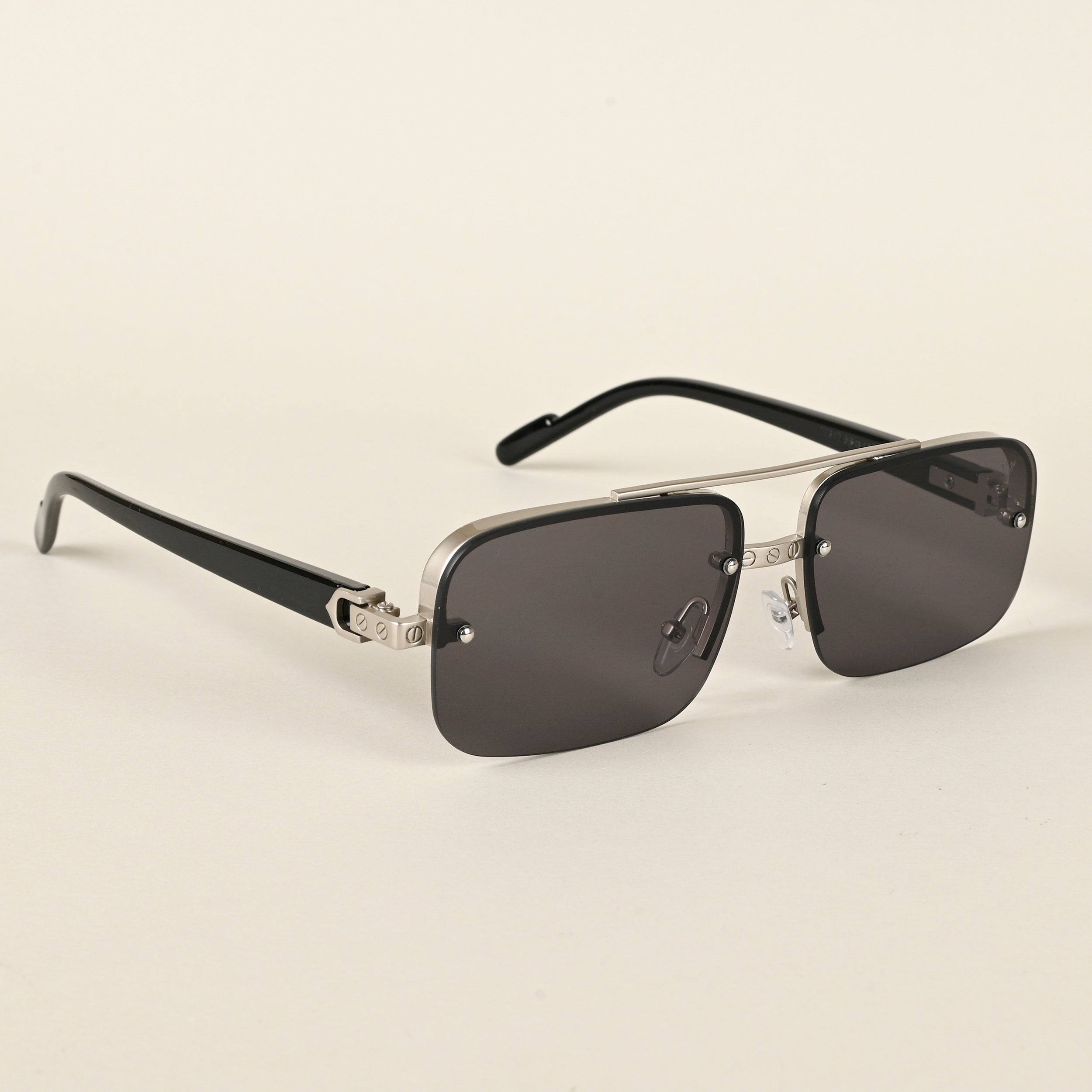 Voyage Black Rectangle Sunglasses for Men & Women (2317MG4502)
