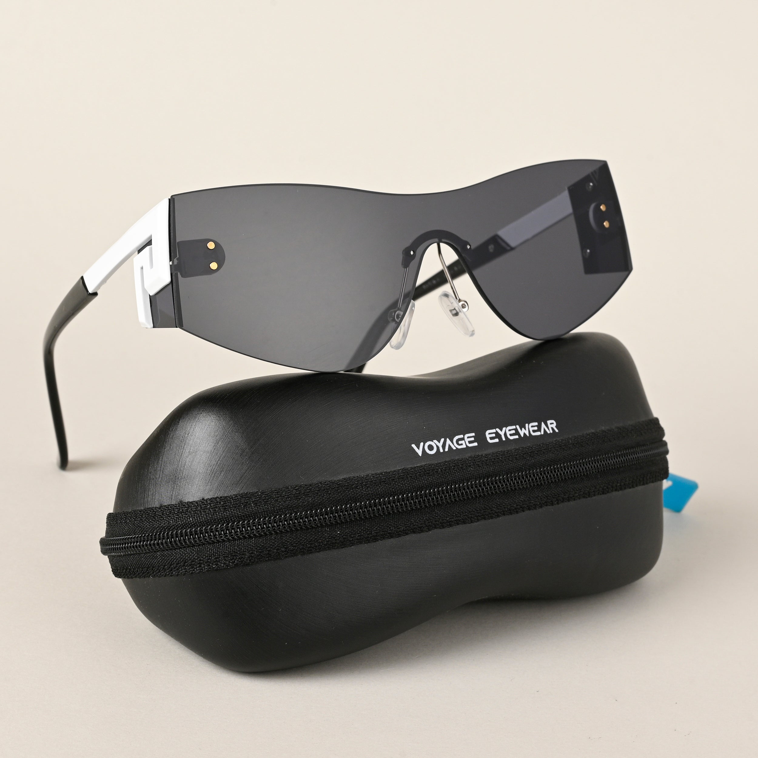 Voyage Black Wrap Around Sunglasses for Men & Women - MG4523