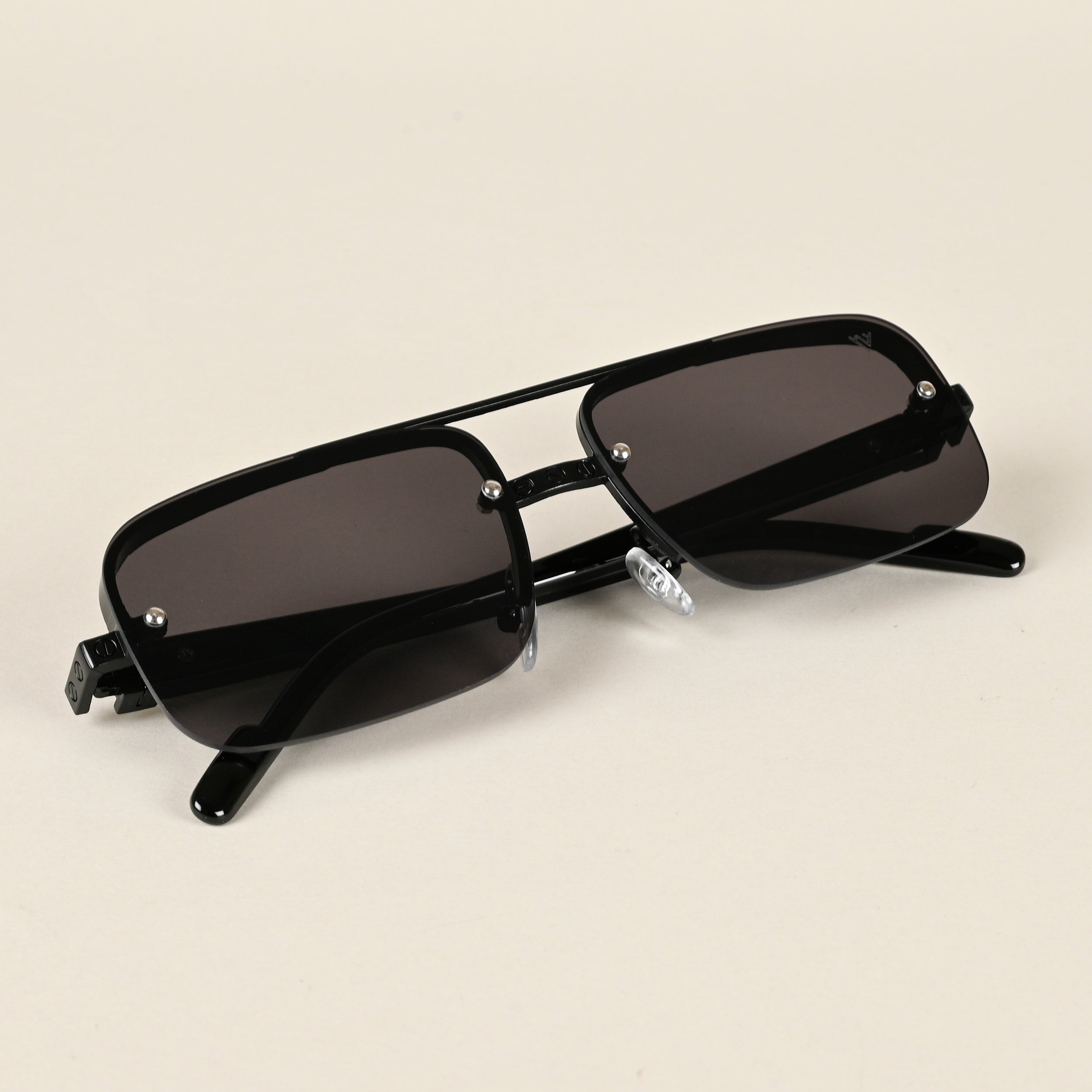 Voyage Black Rectangle Sunglasses for Men & Women (2317MG4503)