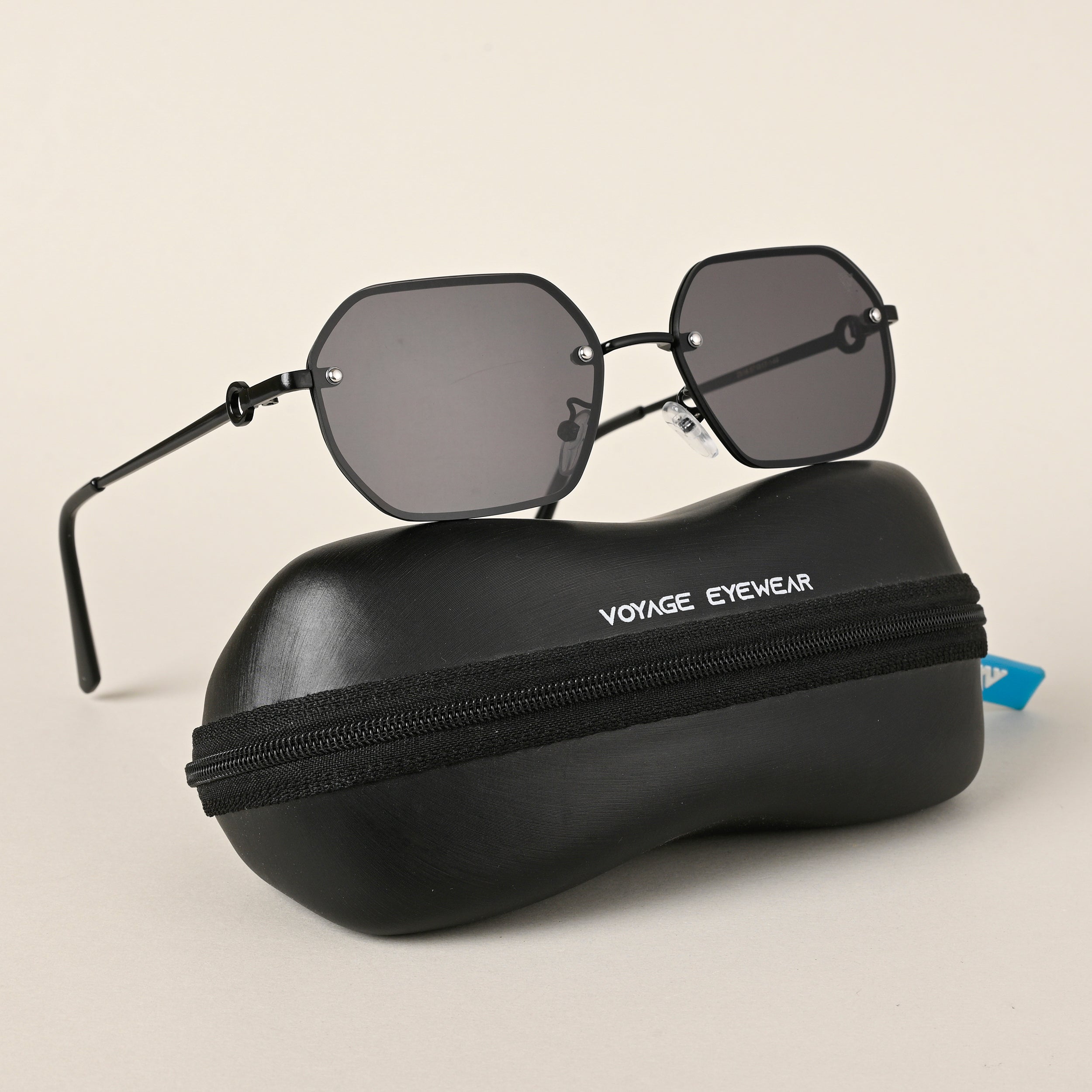 Voyage Black Rectangle Sunglasses for Men & Women (2318MG4498)