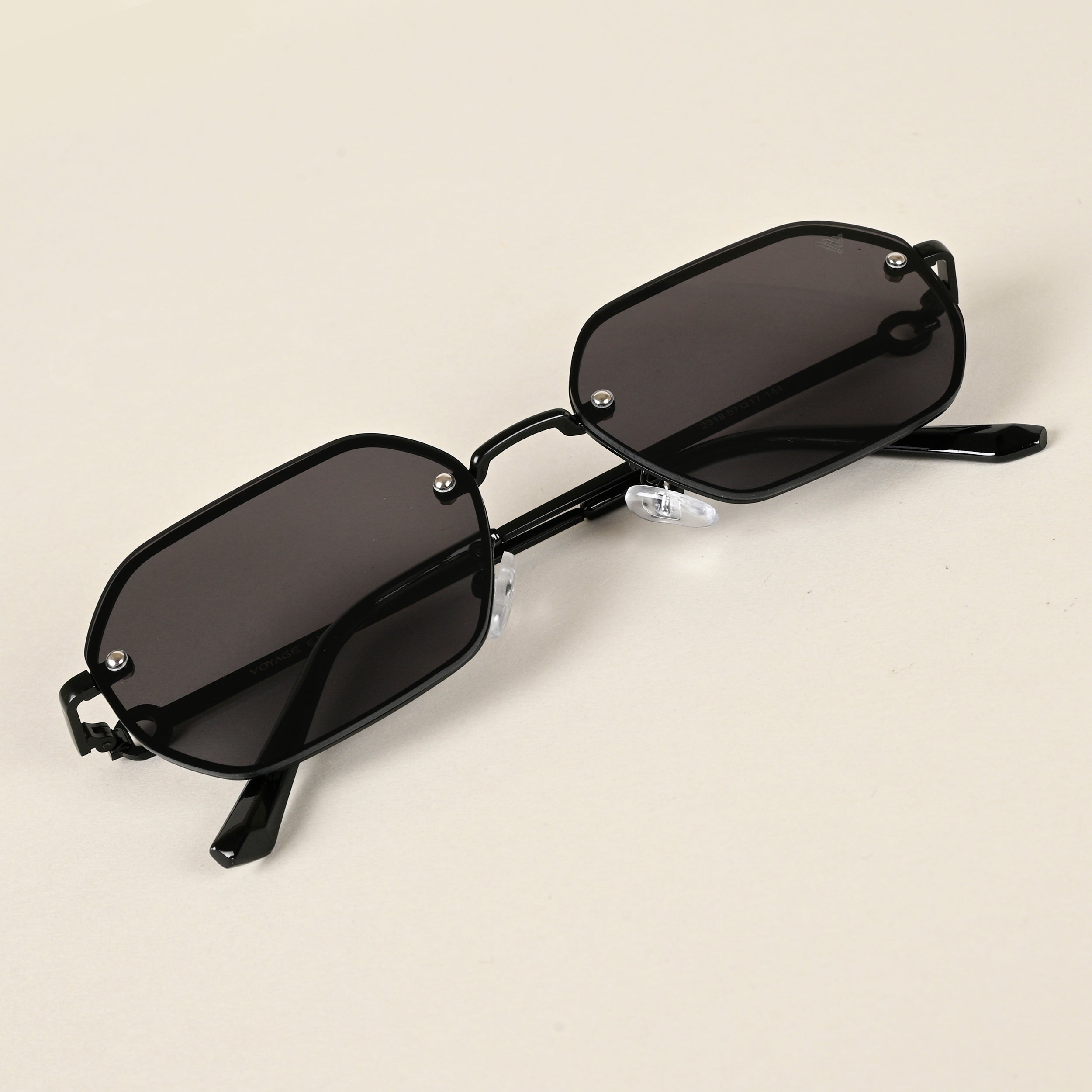 Voyage Black Rectangle Sunglasses for Men & Women (2318MG4498)