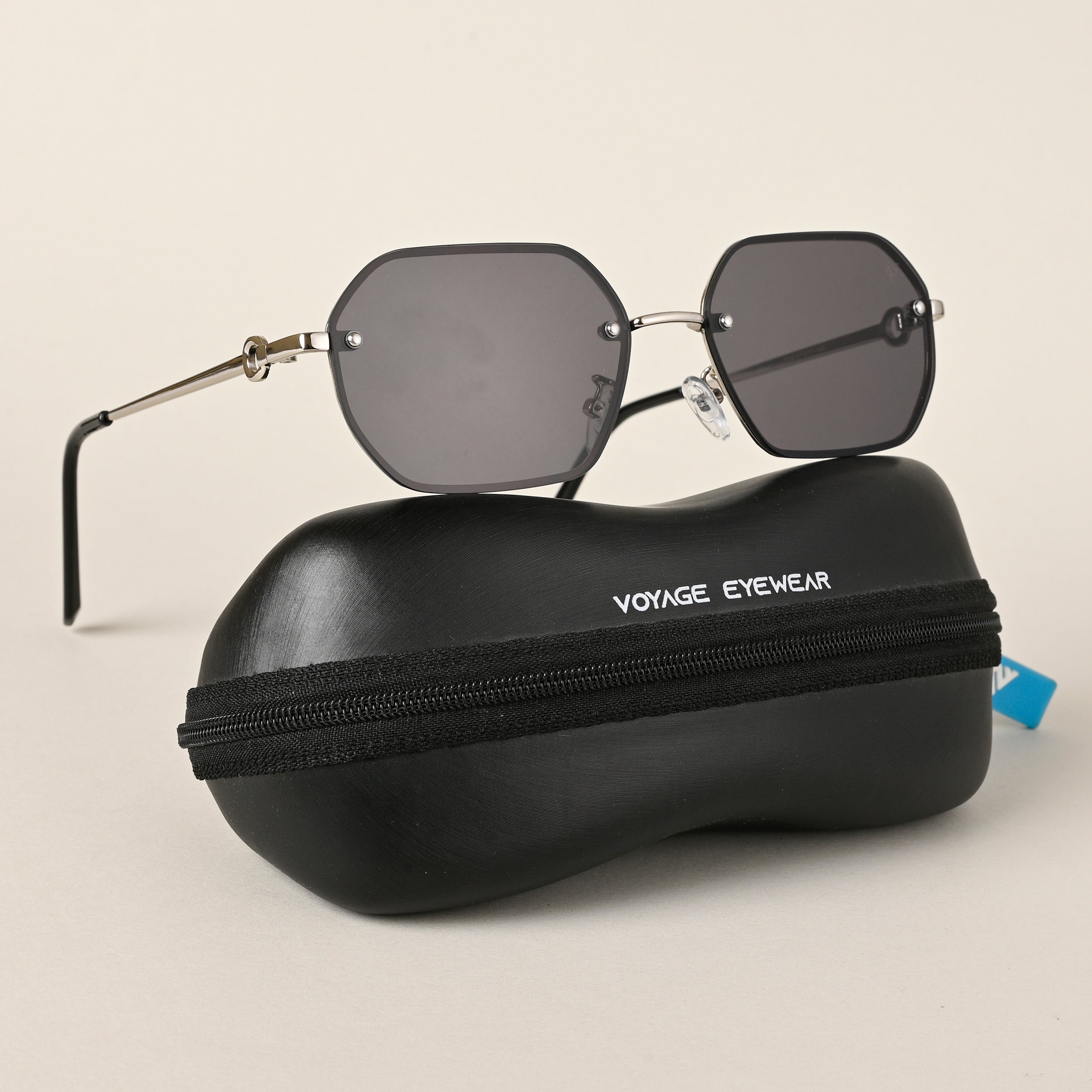 Voyage Black Rectangle Sunglasses for Men & Women (2318MG4497)