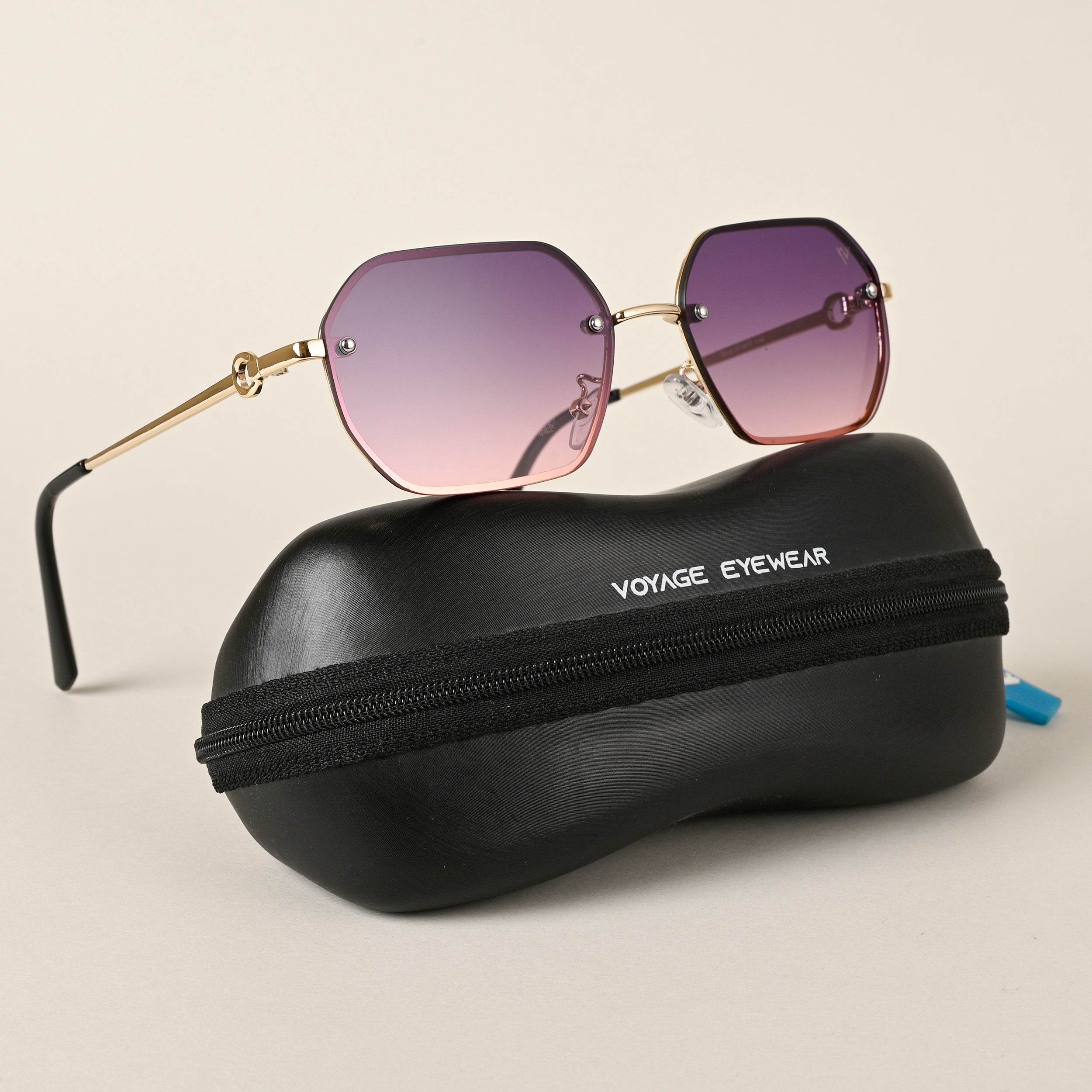 Voyage Purple & Brown Rectangle Sunglasses for Men & Women (2318MG4499)