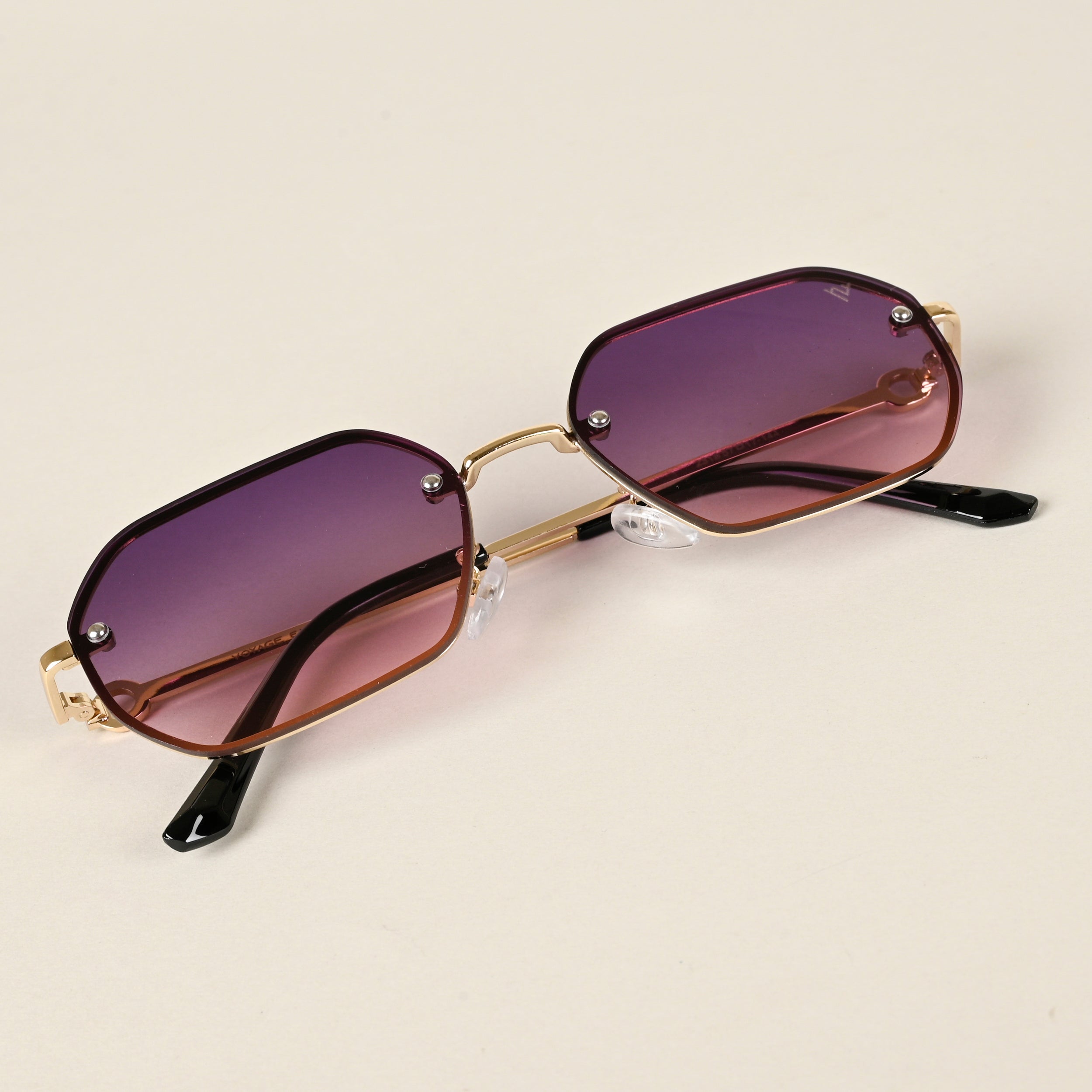 Voyage Purple & Brown Rectangle Sunglasses for Men & Women (2318MG4499)