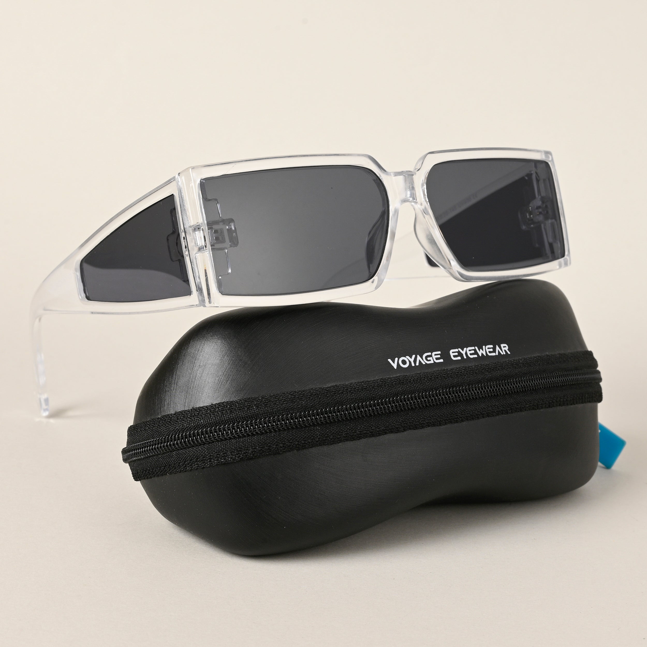 Voyage Black Rectangle Sunglasses for Men & Women (LH070MG4510)