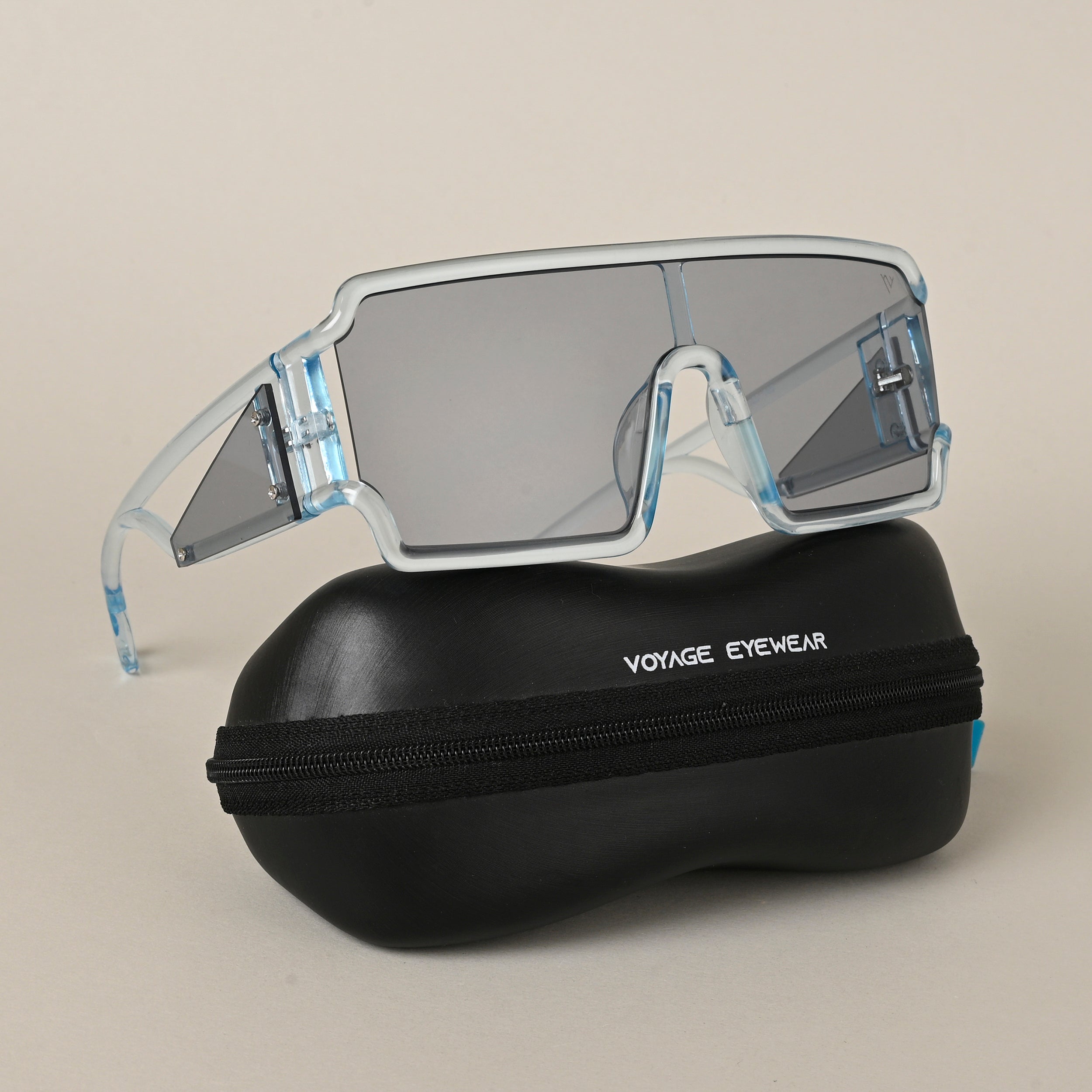 Voyage Transparent Blue Wayfarer Sunglasses for Men & Women - MG4562
