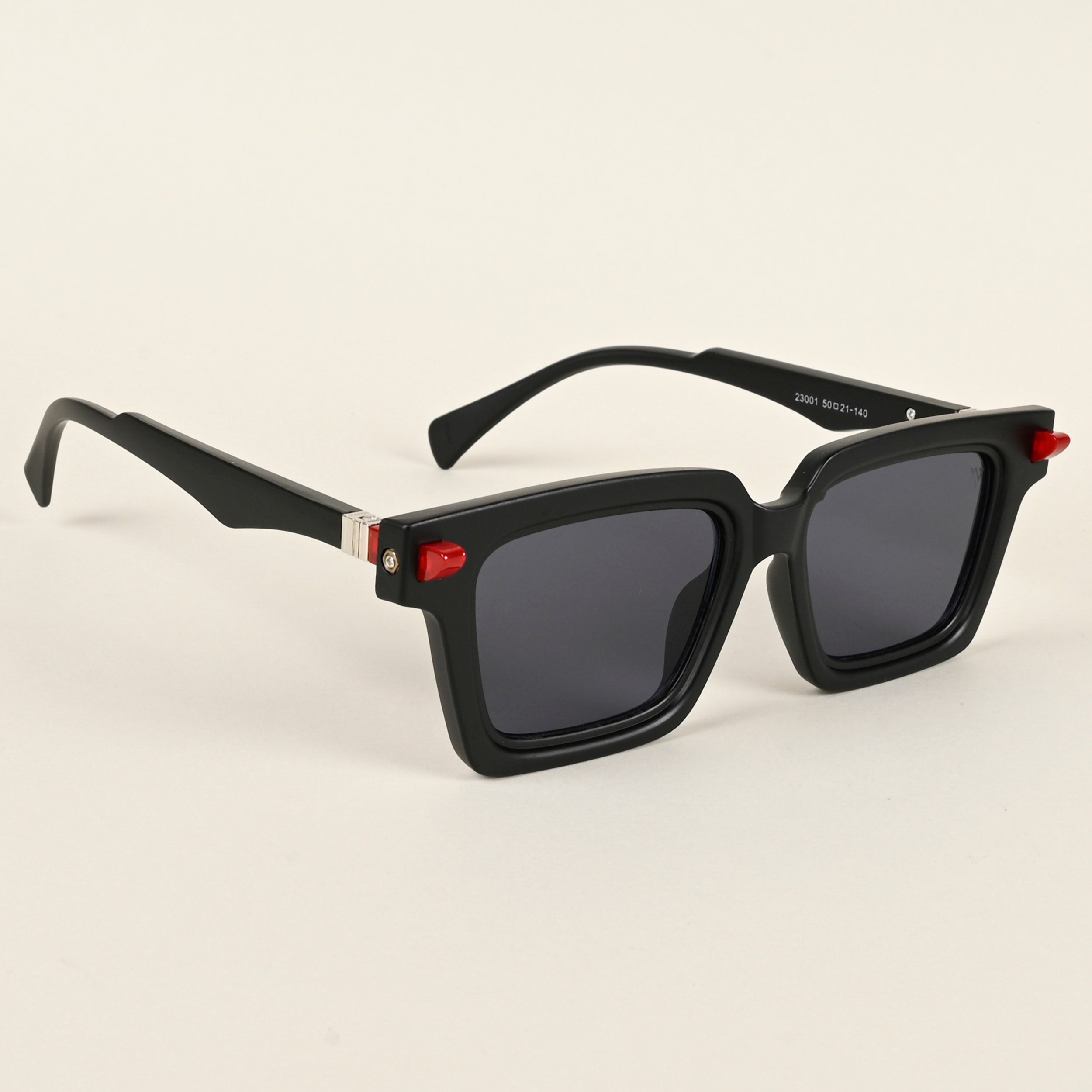 Voyage Matt Black Square Sunglasses for Men & Women - MG4876