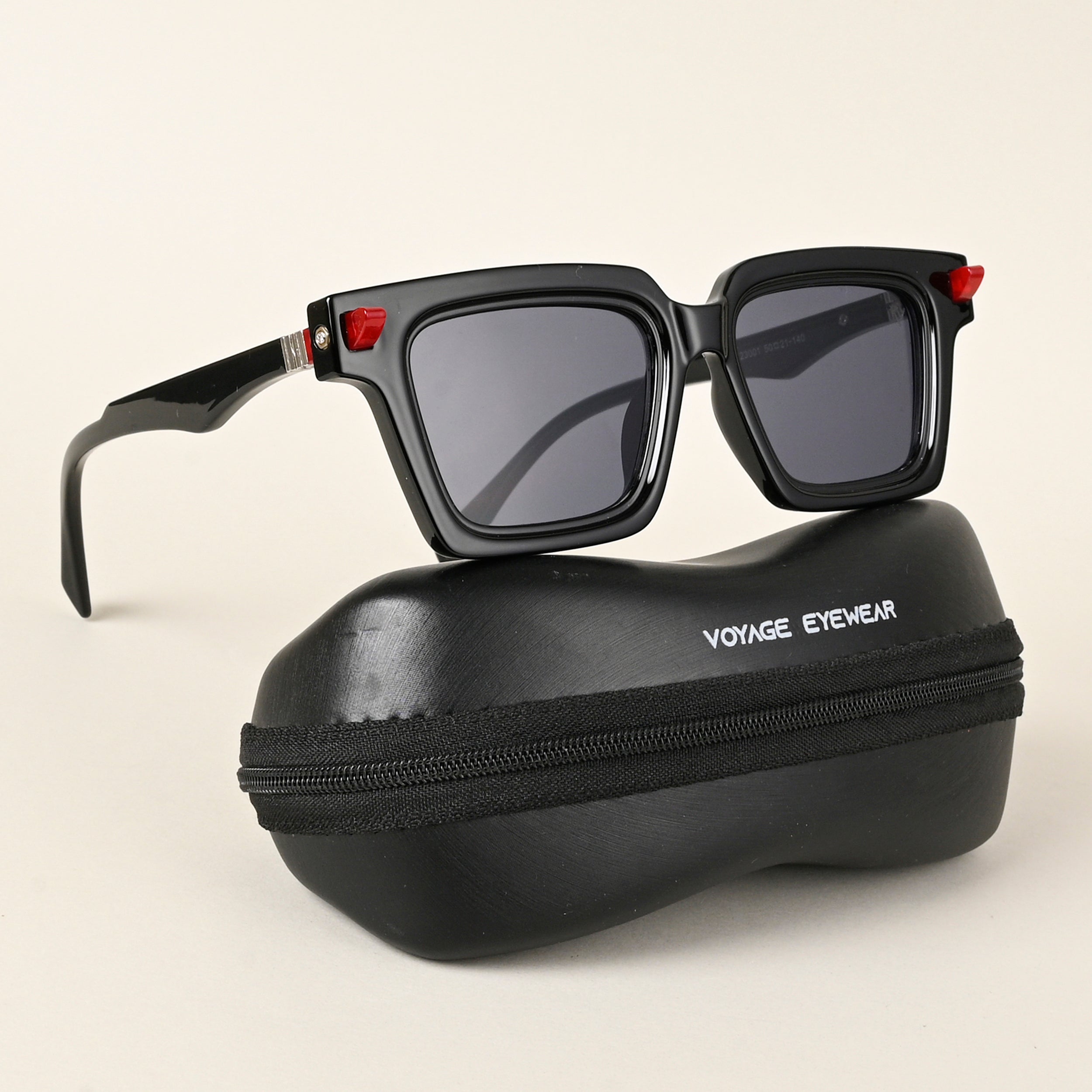 Voyage Shine Black Square Sunglasses for Men & Women - MG4875